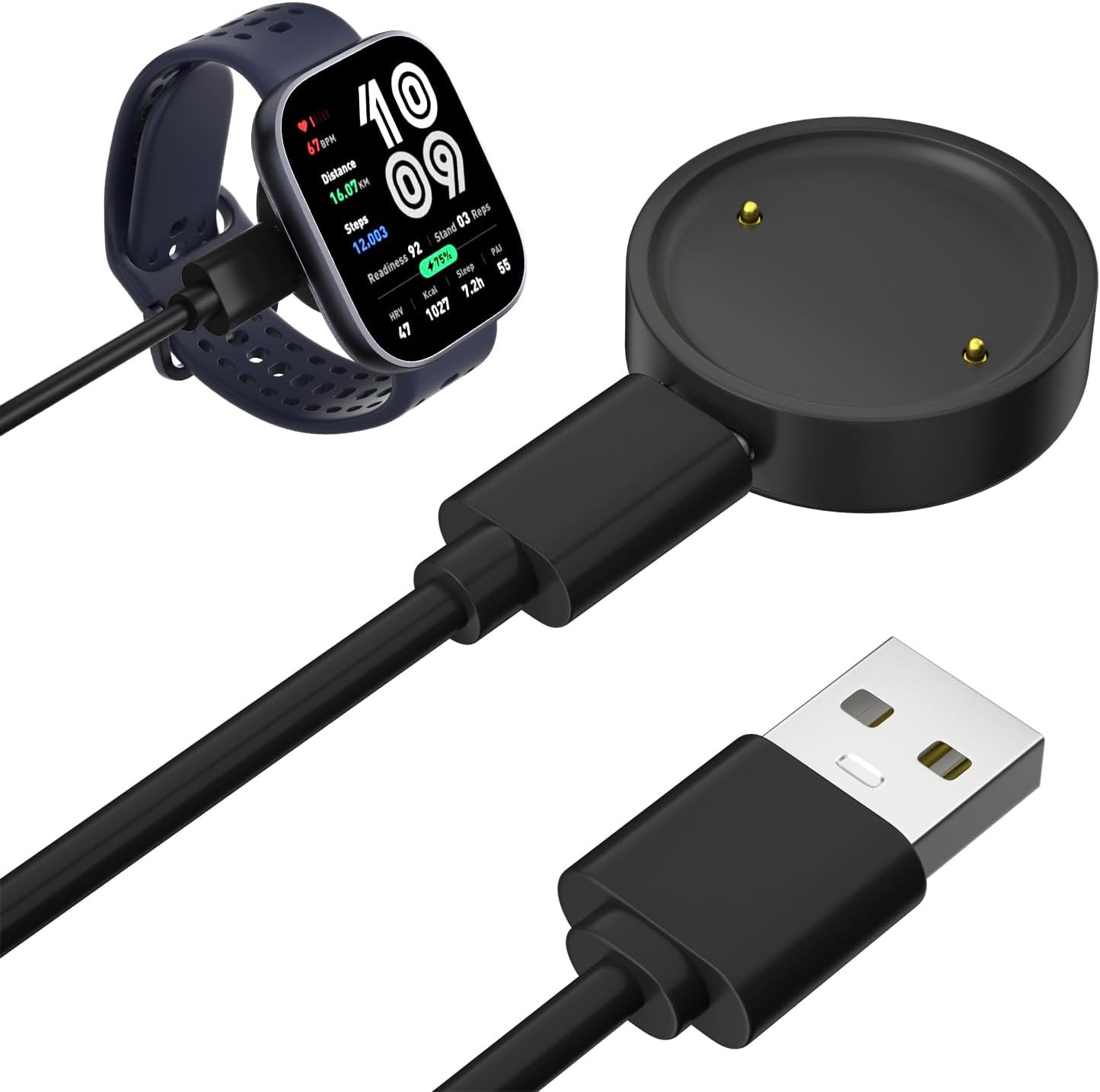 Charger for Amazfit Bip 6/Active 2, Replacement Smart Watch Charger 3.3Ft USB Ma