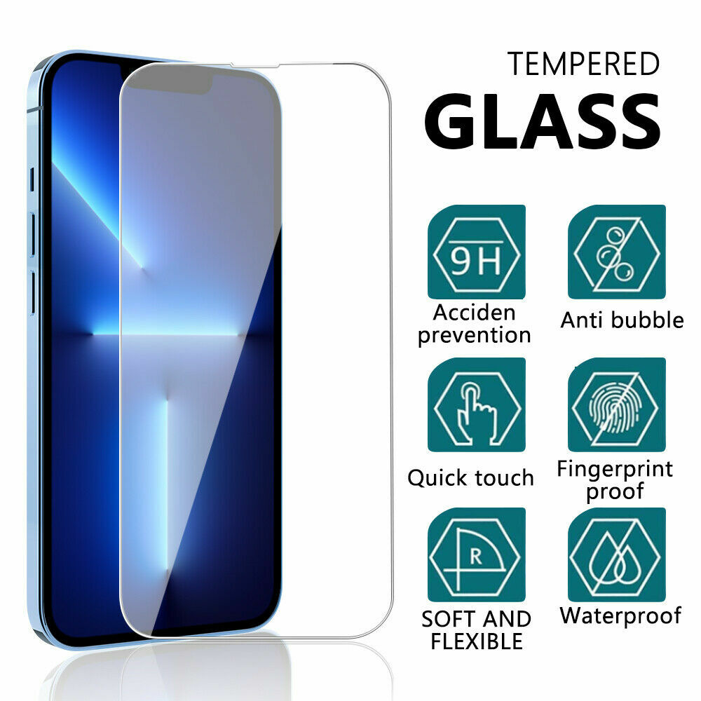 For Apple iPhone 13 Pro Max 6.7" Clear Premium Tempered Glass Screen Protector