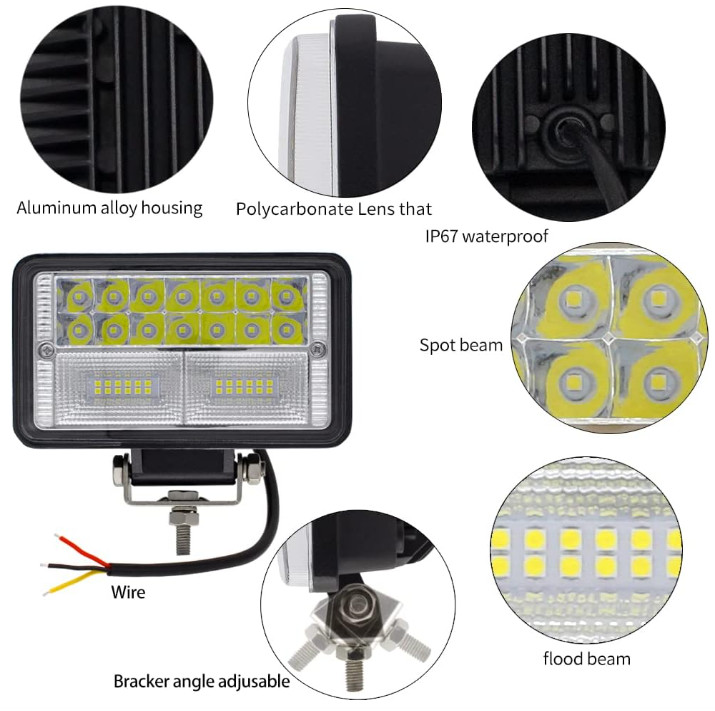 LED Tractor Work Lights 2PCS Approx 6Inch Combo Beam Driving Lights Work Auxili