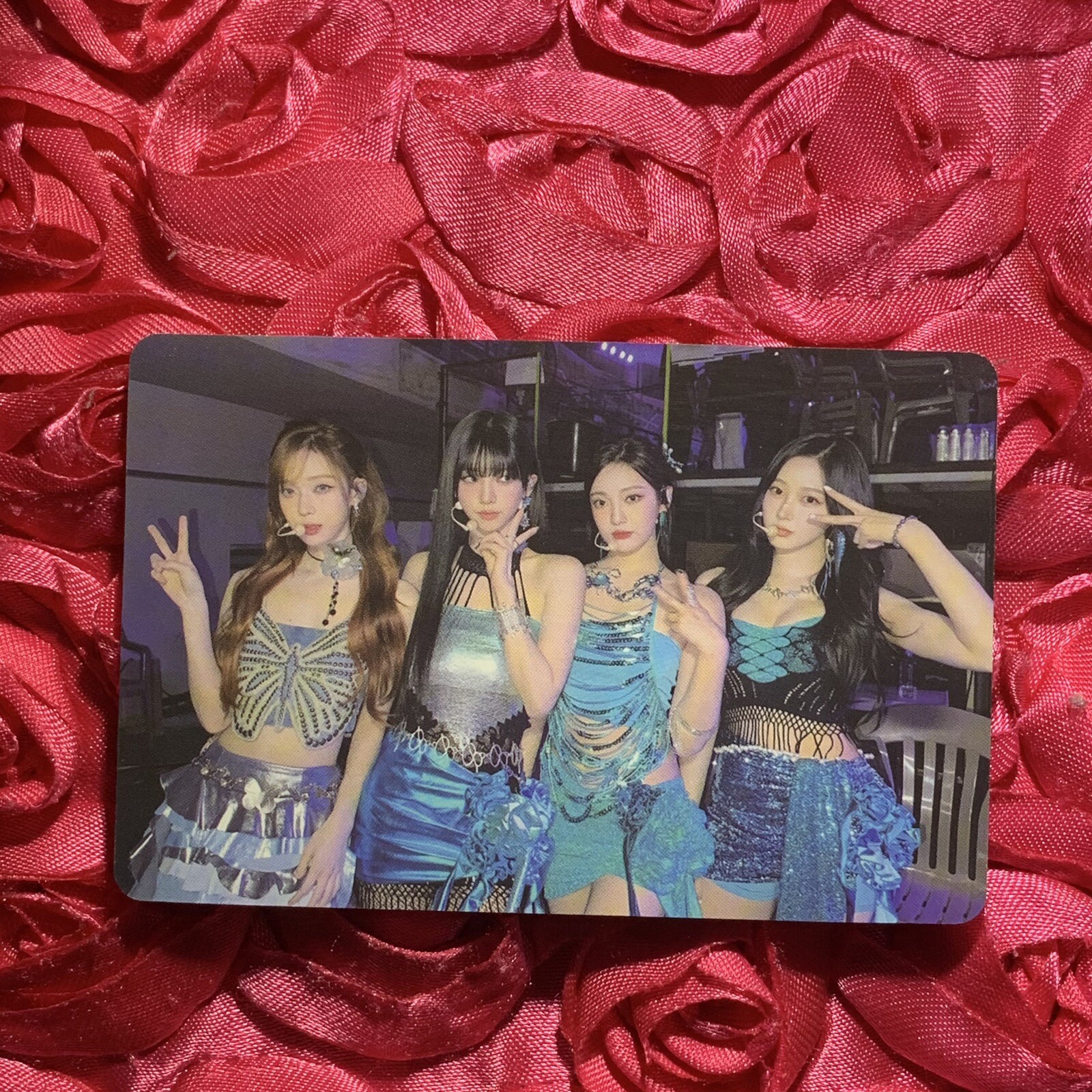 AESPA Seasons KPOP Idol Photo Card Girl group Blue Fashion Stage
