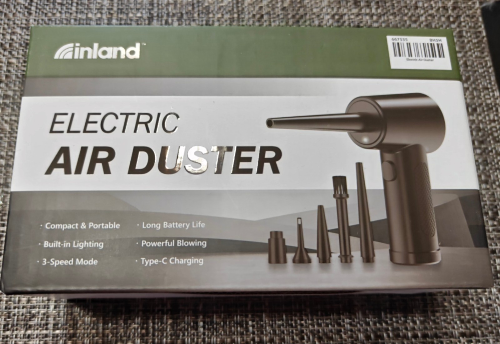 New Inland Electric Air Duster (Cordless) – Rechargeable Cleaning