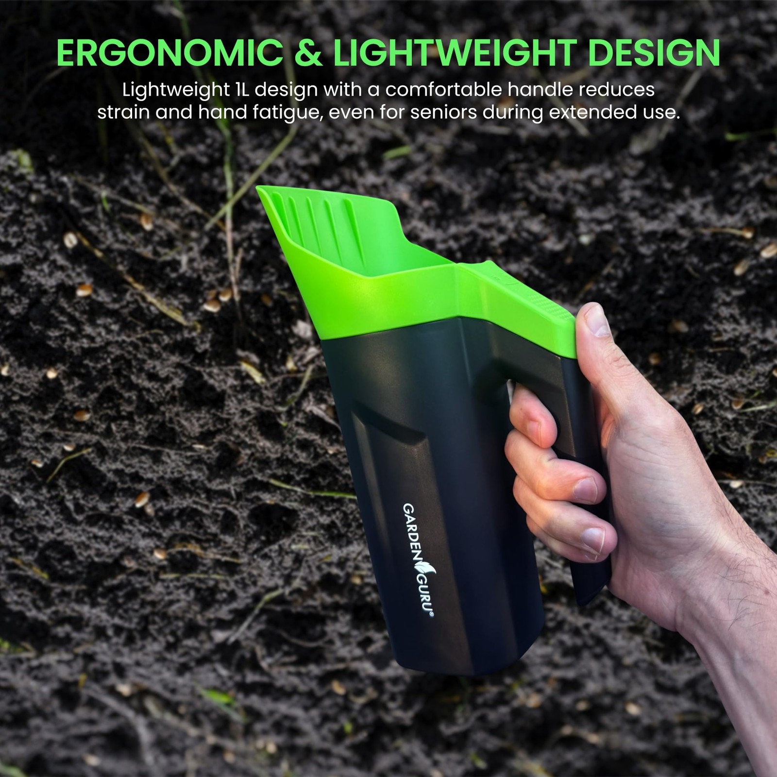 Garden Guru Handheld Seed Spreader Shaker – Multi Use Grass Seed, Fertilizer,...