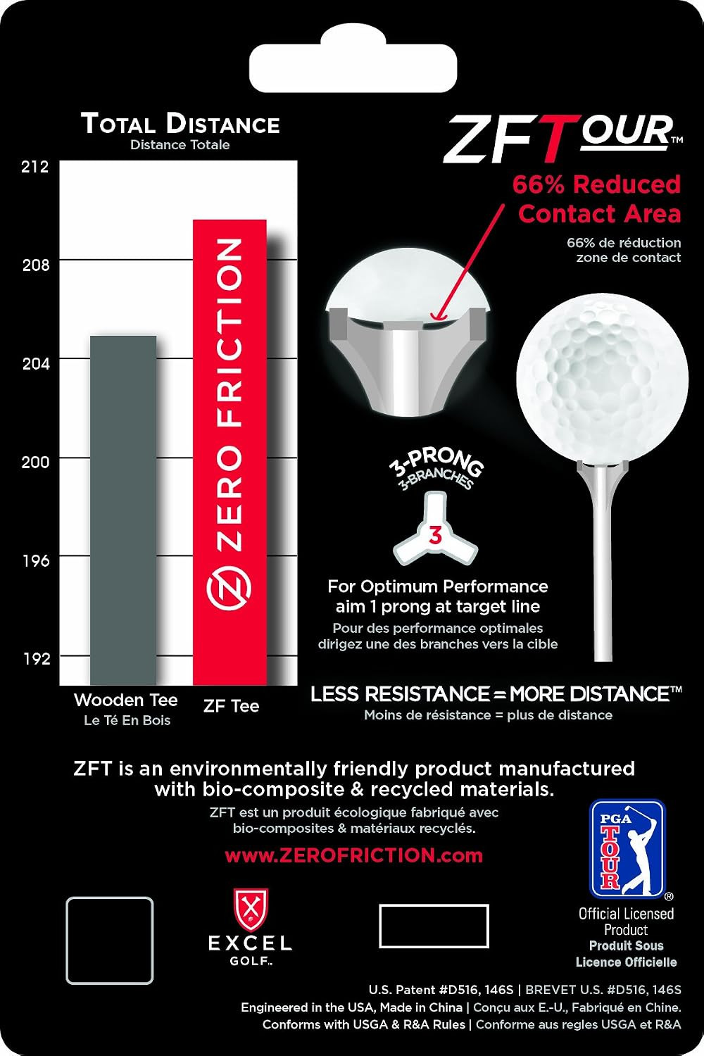 Tour 3-Prong Golf Tees