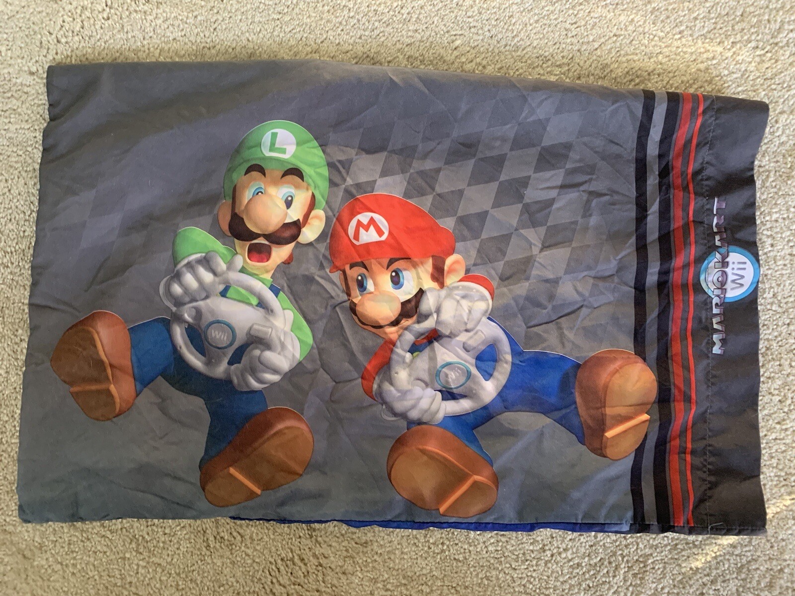 Mario Kart Wii Pillowcase Standard 2011 Franco Full Speed Mario & Luigi