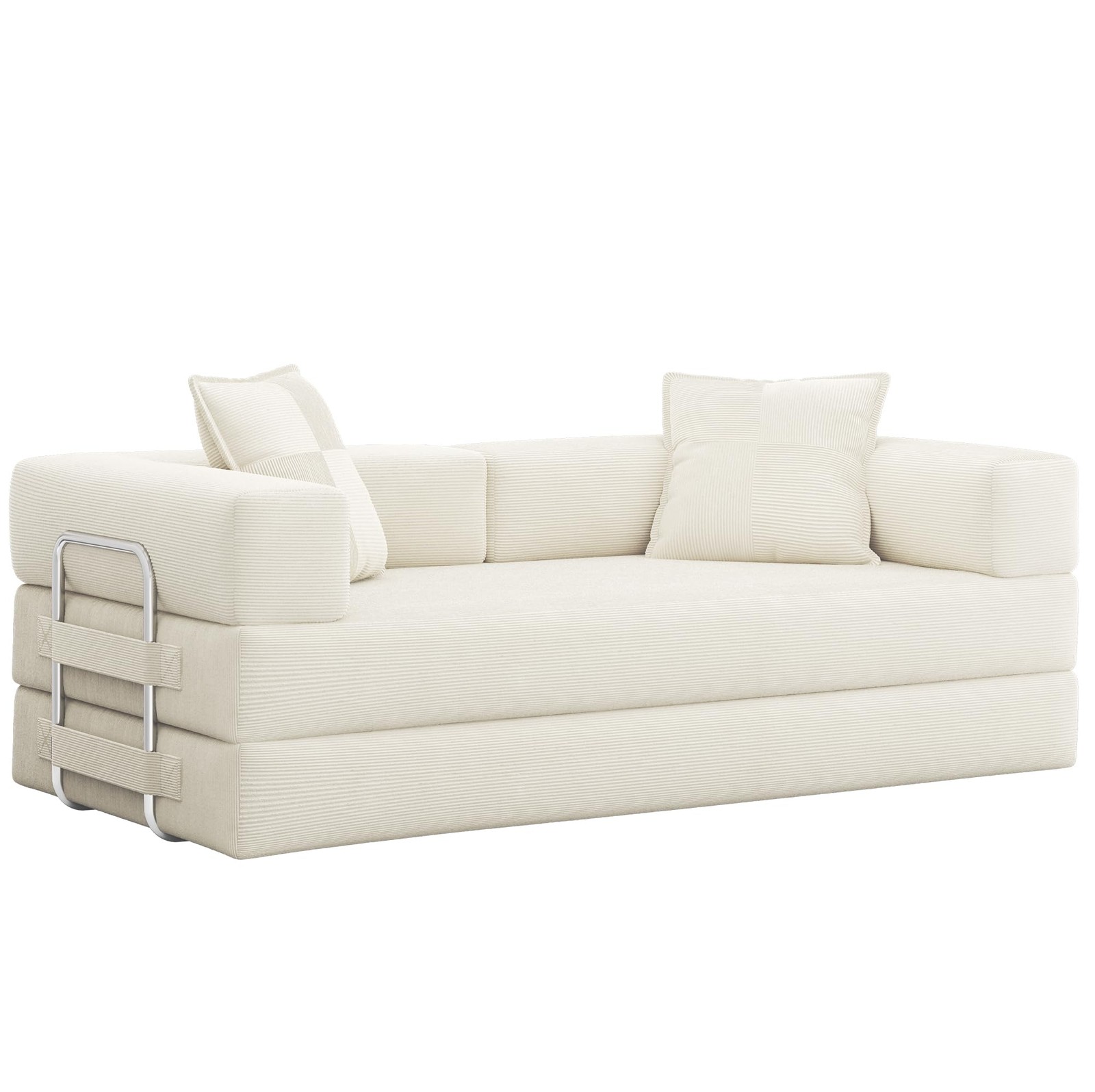 Convertible 78 Inch Folding Futon Sleeper Sofa Bed with Fixed-Shape Frame