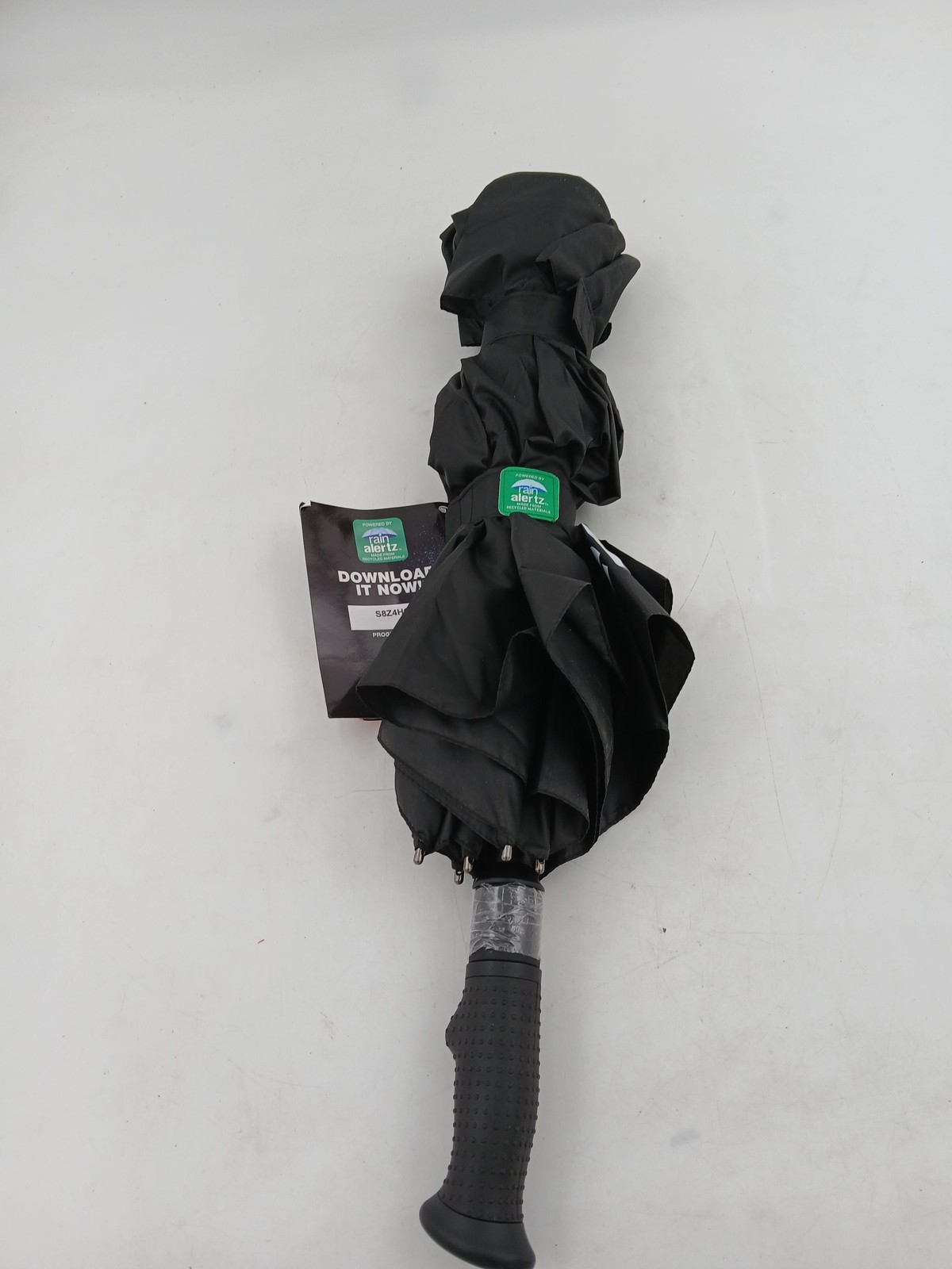 RainAlertz Umbrella Black Compact Folding Recycled Material One Size App