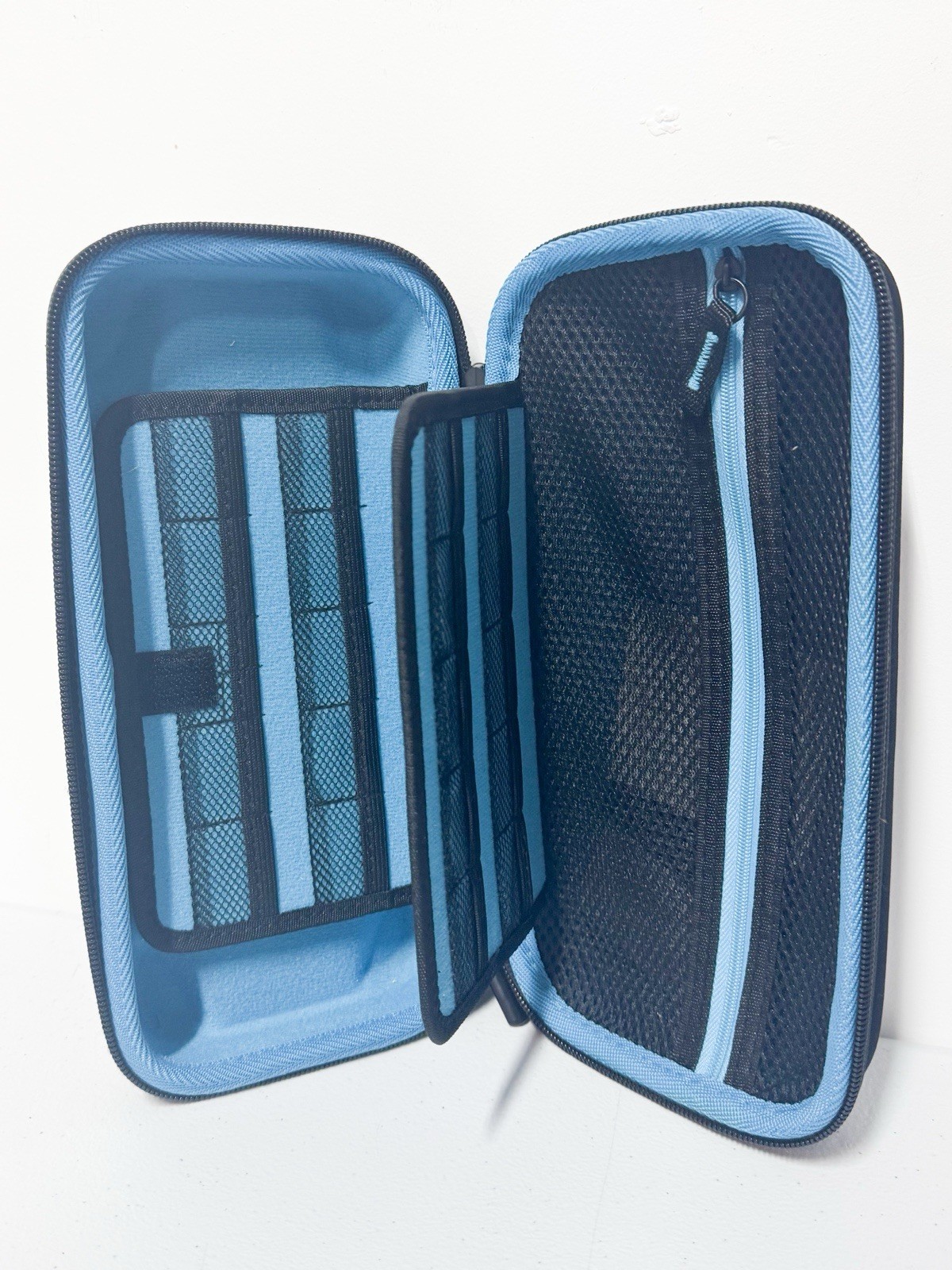 Take Case Hard Shell Travel Carrying Case Organizer Black Blue Zipper Storage