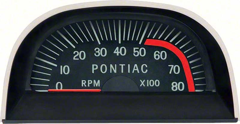 1967 Pontiac Firebird; Hood Tachometer; 5200 Red Line; V8 Point Ignition; GM