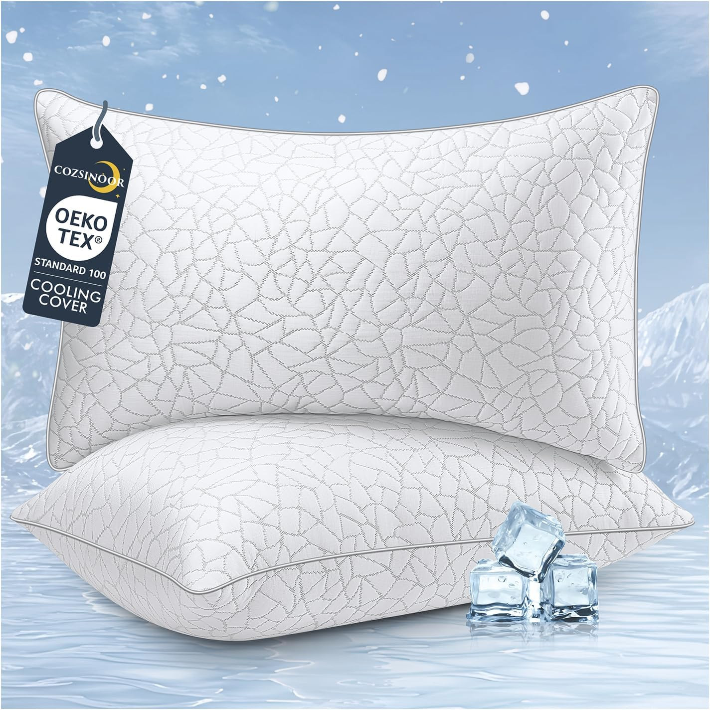 Bed Pillows Queen Size - Premium down Alternative Pillows Set of 2 for Side, Bac