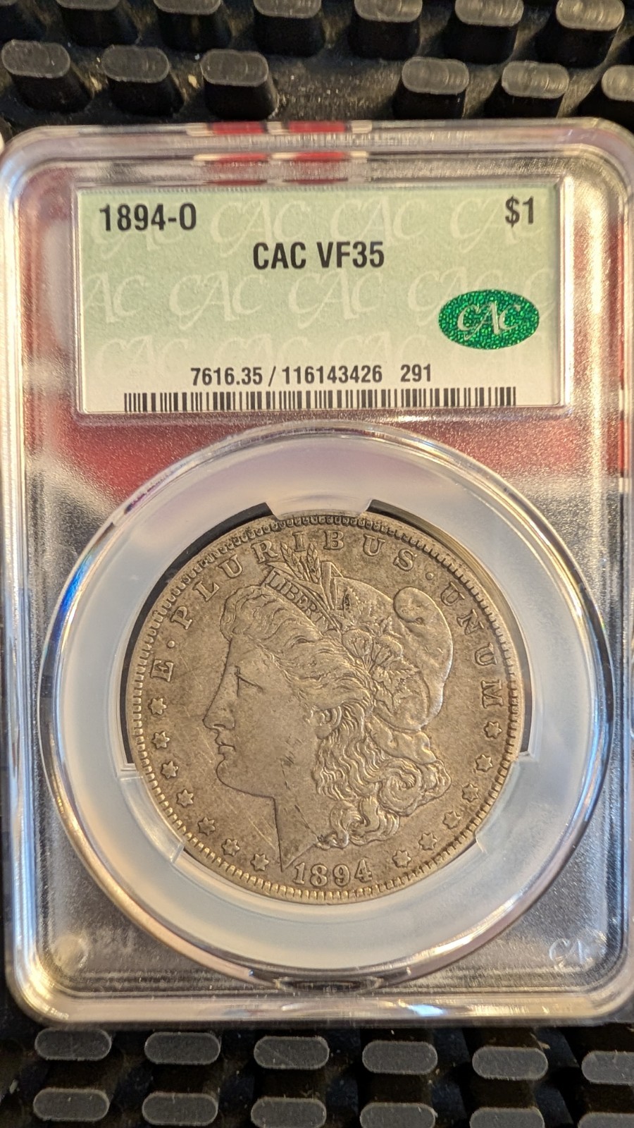 1894-O CAC VF35 MORGAN SILVER DOLLAR S$1