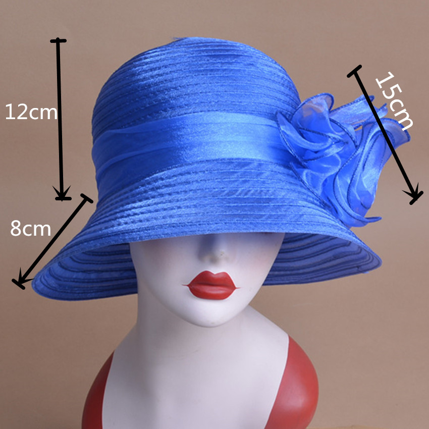 Womens Organza Bowler Bucket Cloche Kentucky Derby Church Sun Beach Hat A267