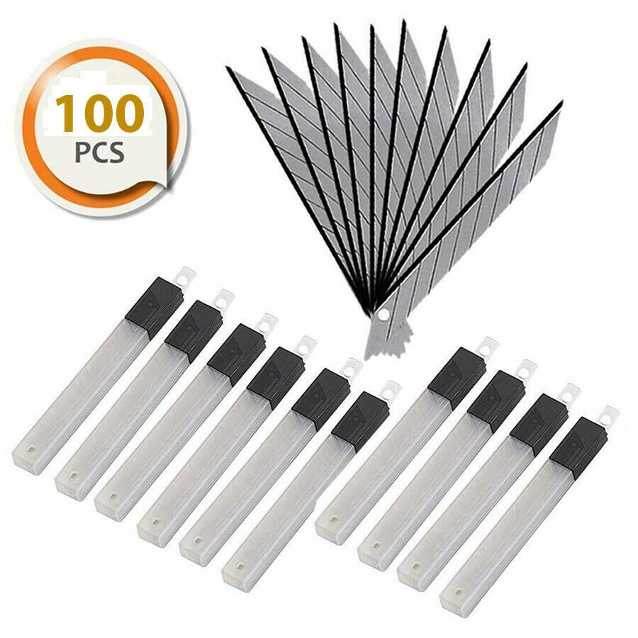 100Pcs Blades Replacement 30 Degree 9mm Carbon Steel Snap-off for OLFA Knife