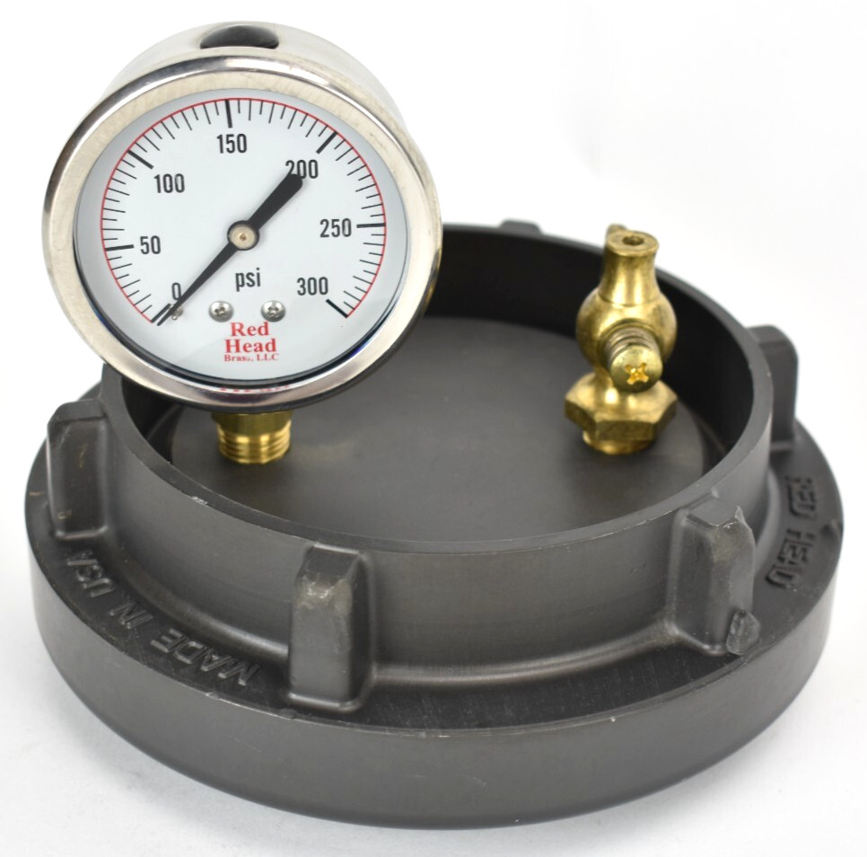 Red Head Brass 100 4" Storz Mounted Cap Gauge - 0-300 PSI