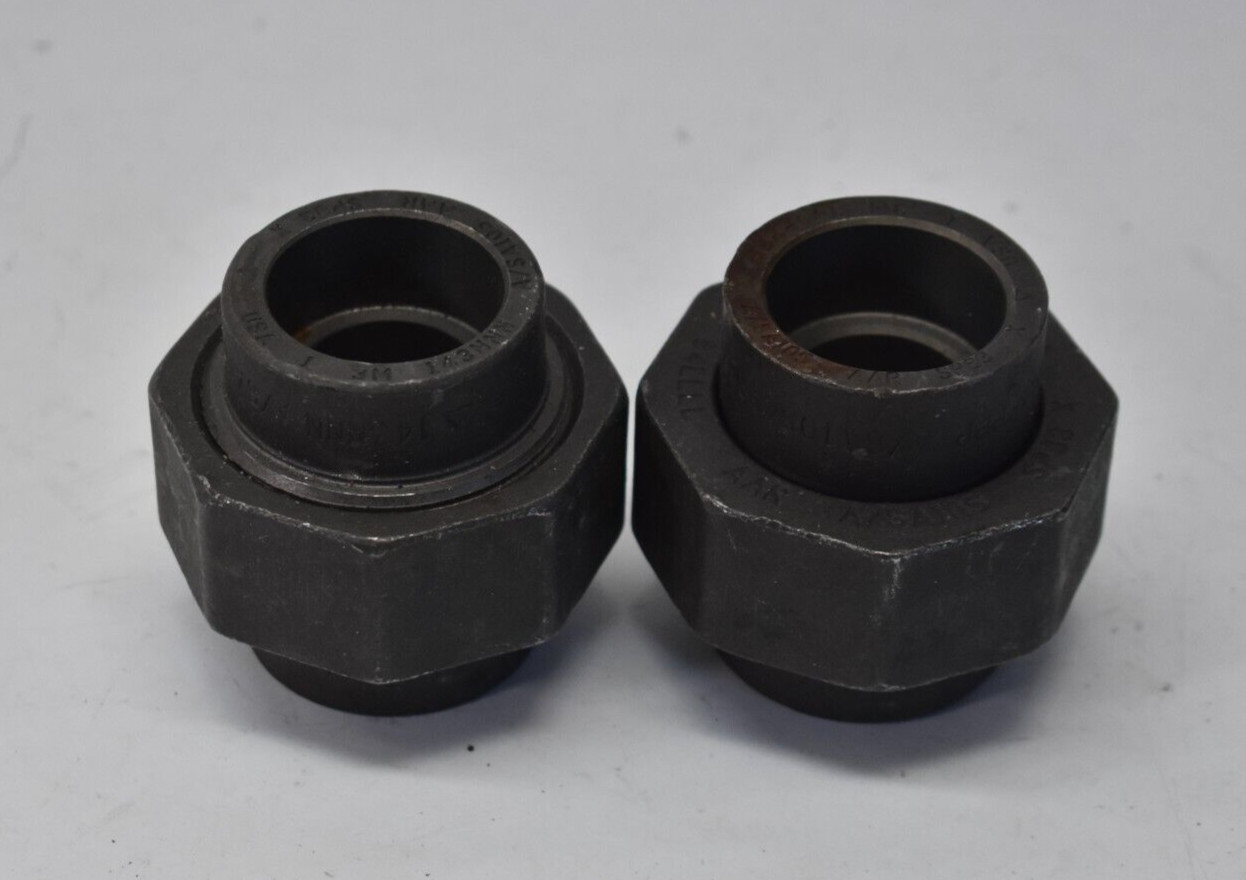 Lot of 2  1" Threaded Pipe Unions A/SA105 SP83 3M 84LLLL Class 3000# Steel