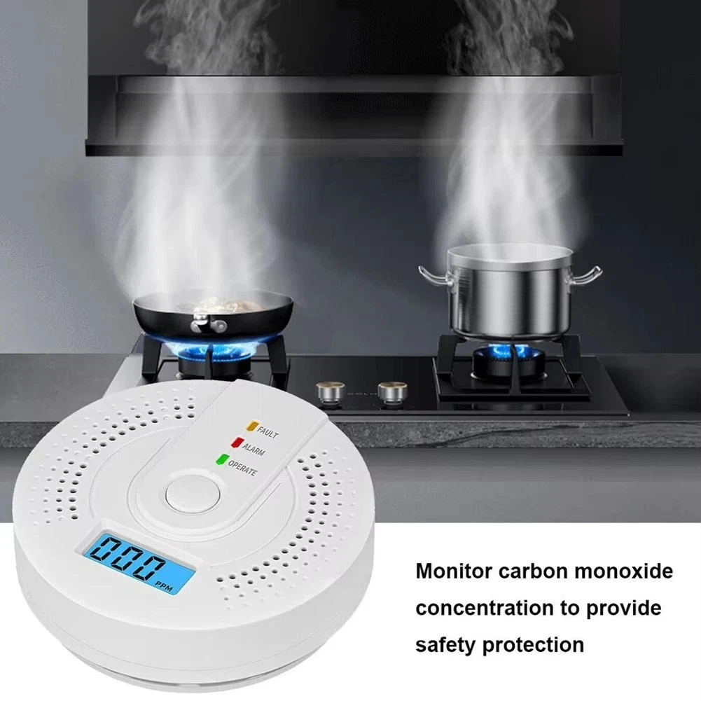 Carbon Monoxide Detector Warning Safety Alarm Sensor LED Digital Battery Powered