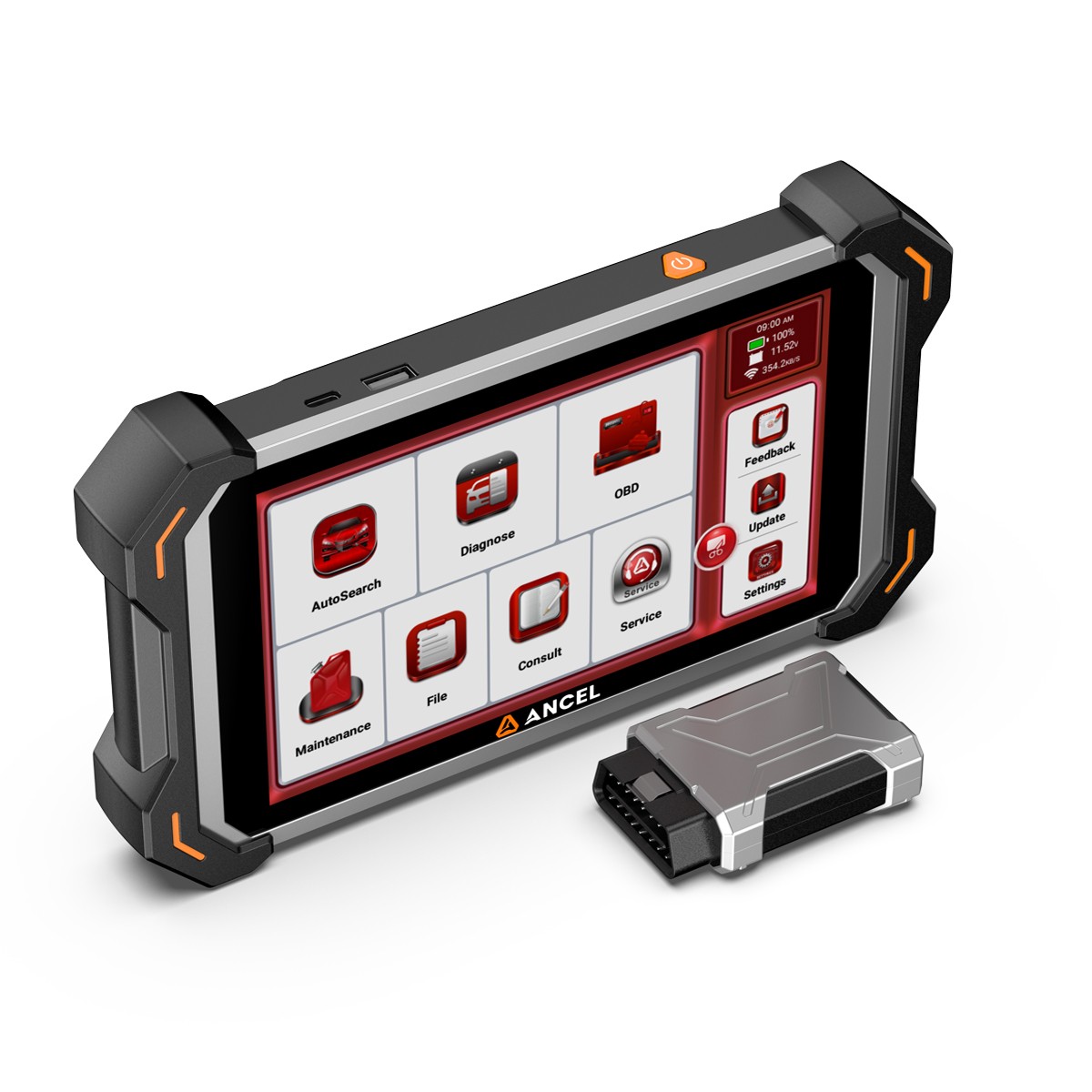 ANCEL DS600BT Car Diagnostic Tool Bidirectional OBD2 Scanner ECU Coding IMMO ABS