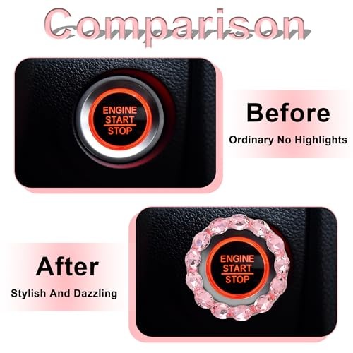 Bling Car Engine Start Button Cover Bling Interior Crystal Push Start Button
