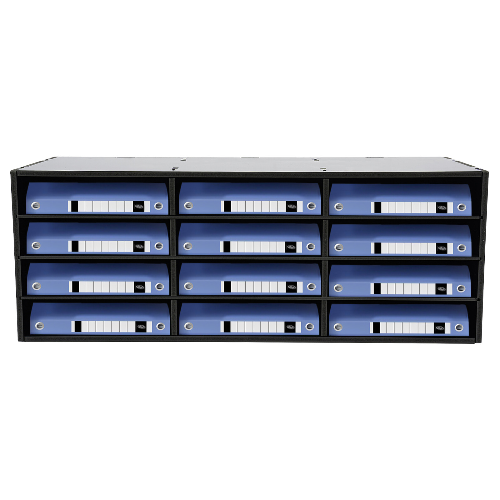4 Tiers PVC Desktop Countertop Literature Organizer Black Office Home Use NEW