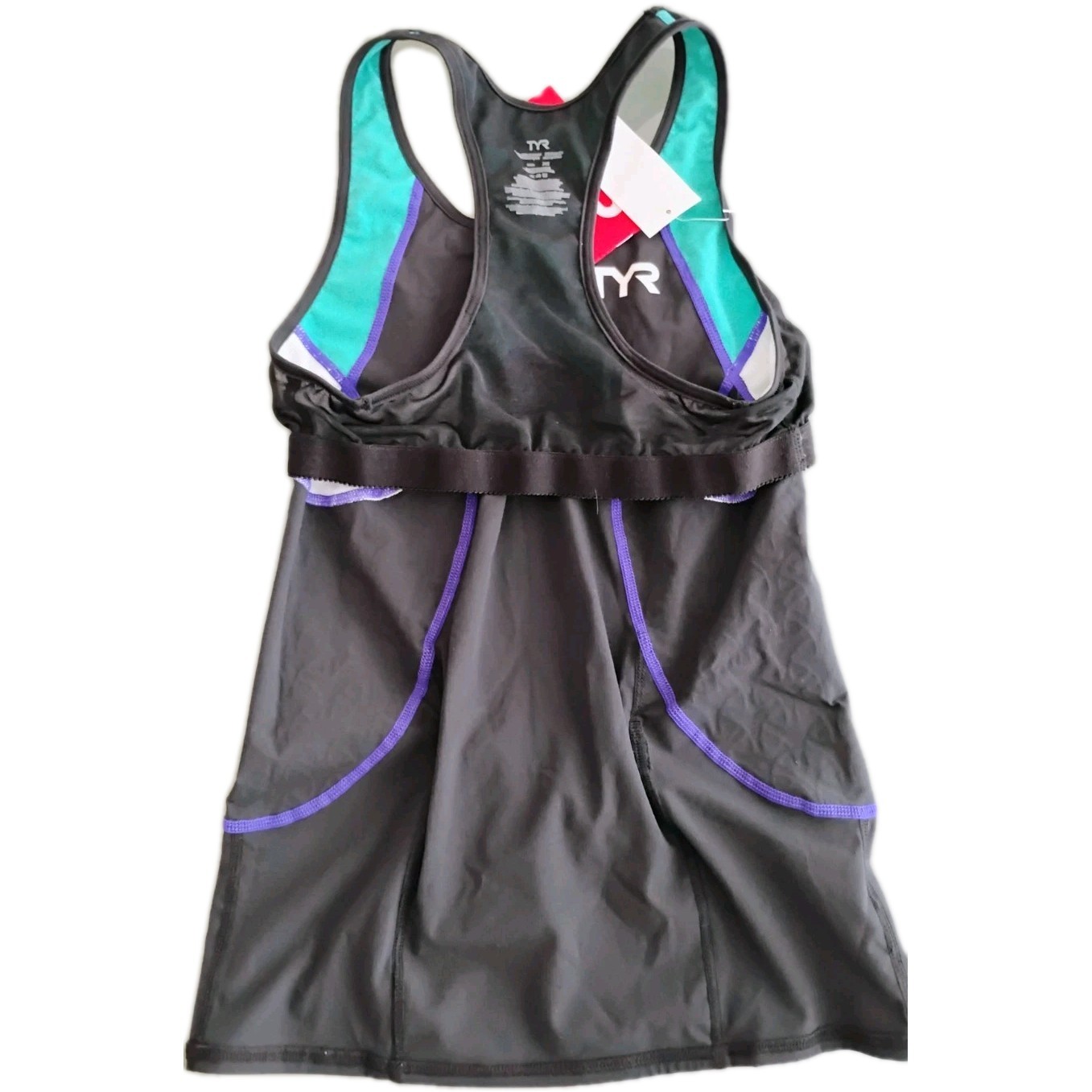 TYR Women's XS Tri Tank Top Competitor Black Turquoise NWT Free Shipping