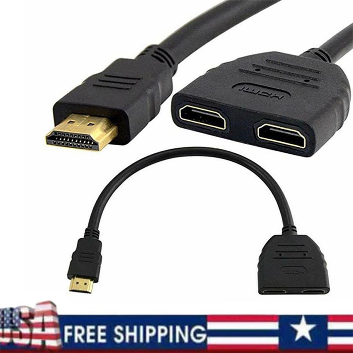 4K HDMI Cable Splitter Adapter 2.0 Converter 1 In 2 Out 1 Male to 2 Female lot