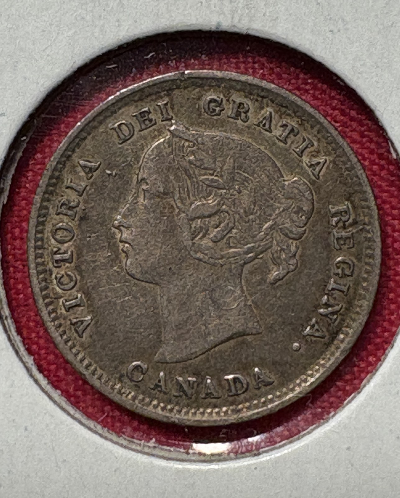 Canada 5-Cent Silver 1892, Better Circulated Coin, VF+ Large 2