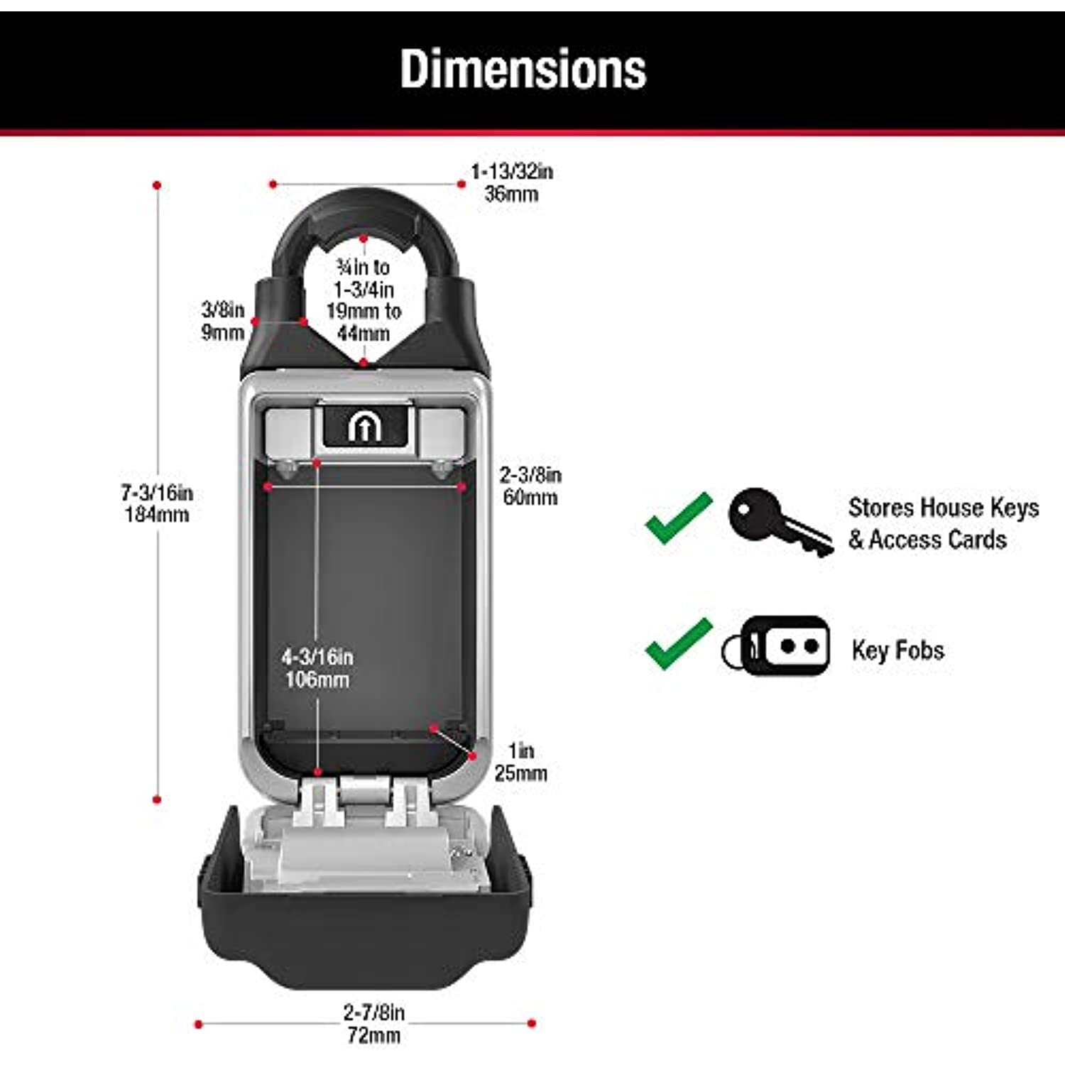 Master Lock 5420D Set Your Own Combination Portable Lock Box with Adjustable