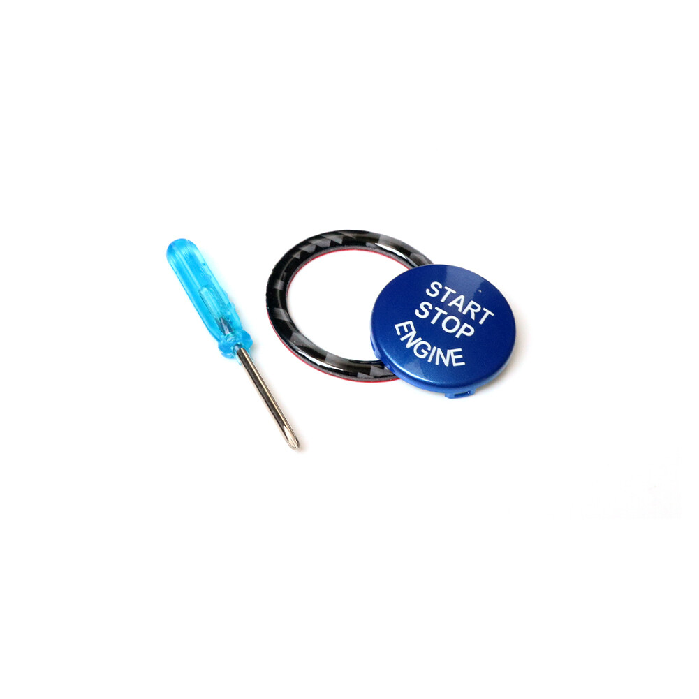 Engine Start Stop Button Replacement With Ring For BMW E90 E92 E93 2009-12 Blue