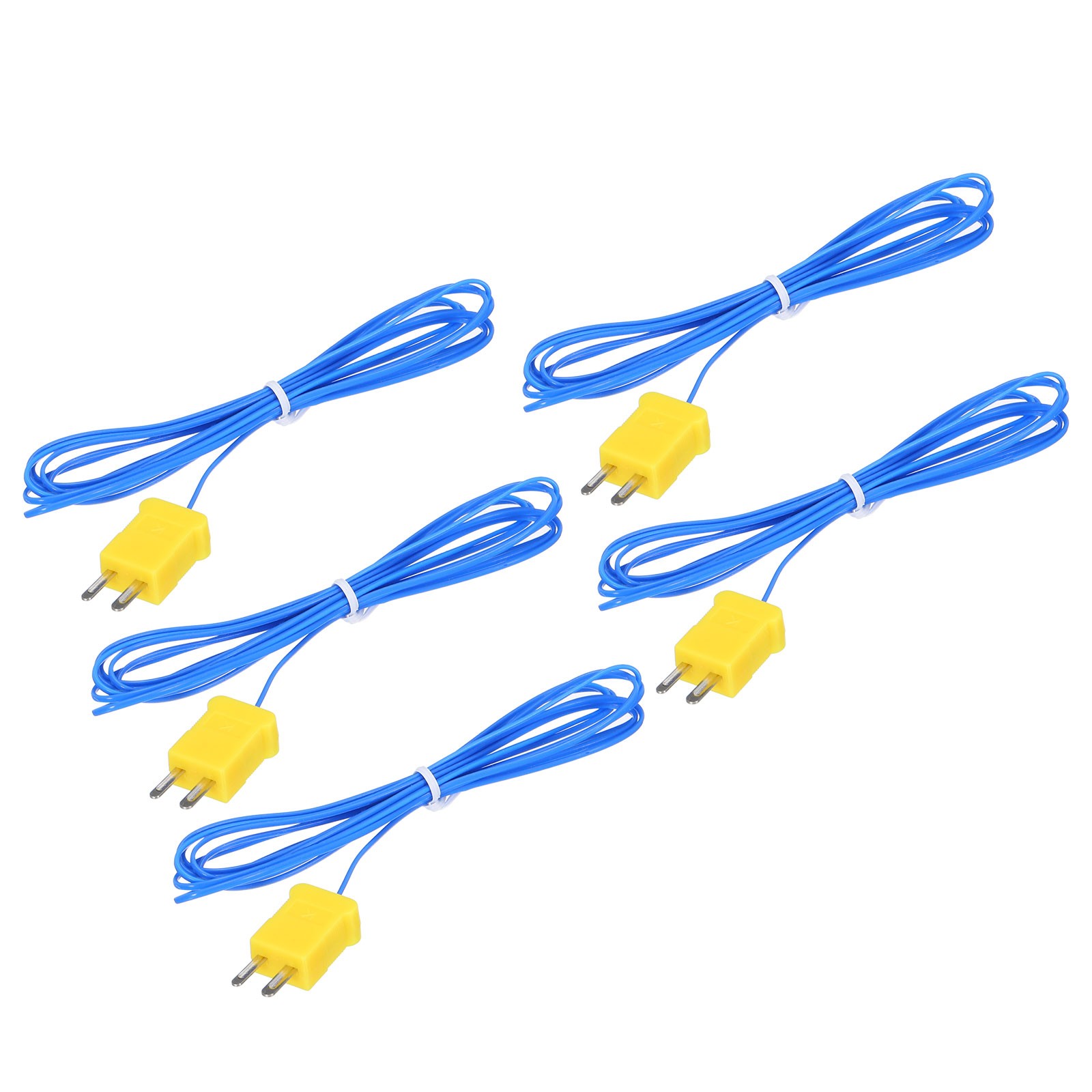 5pcs K Type Thermocouple Mini Connector PTFE 6.6ft -50 to 260°C, Blue