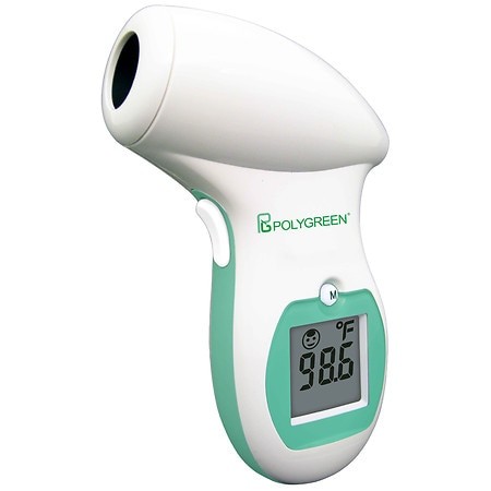 Lot of 2 Polygreen Non-Contact Digital Thermometer Adults and Kids