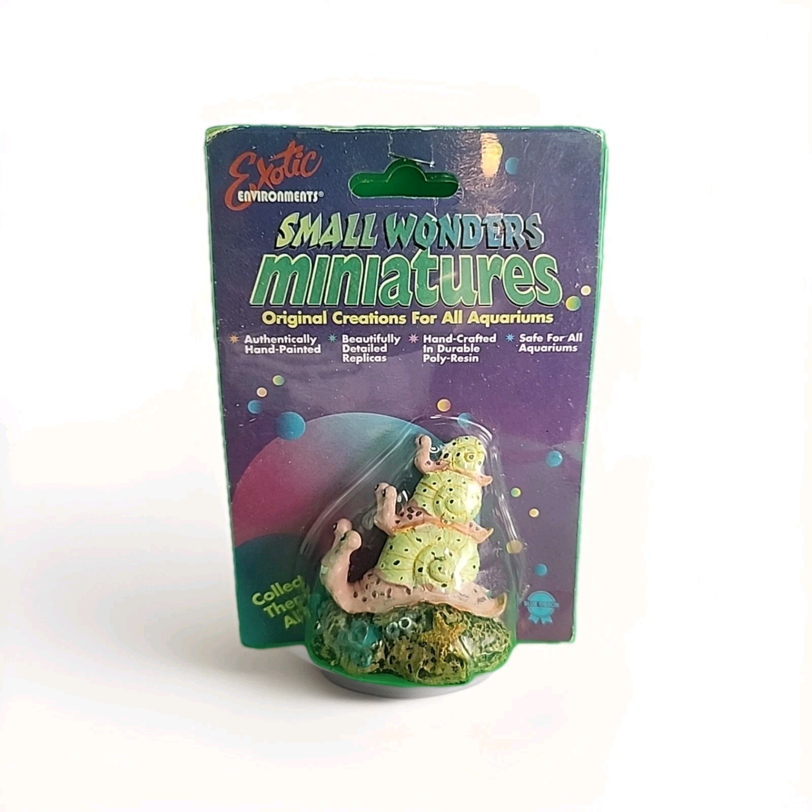 1997 Blue Ribbon Exotic SNAIL FAMILY Miniature Aquarium Decoration Small Wonders