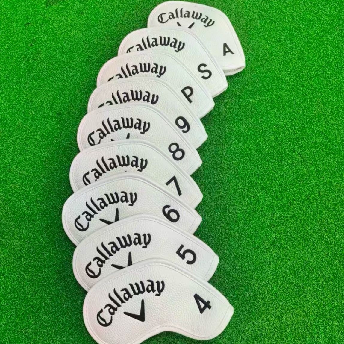 9Pcs Golf Iron Headcovers Golf Club Covers Leather ASP 4-9 Magnetic