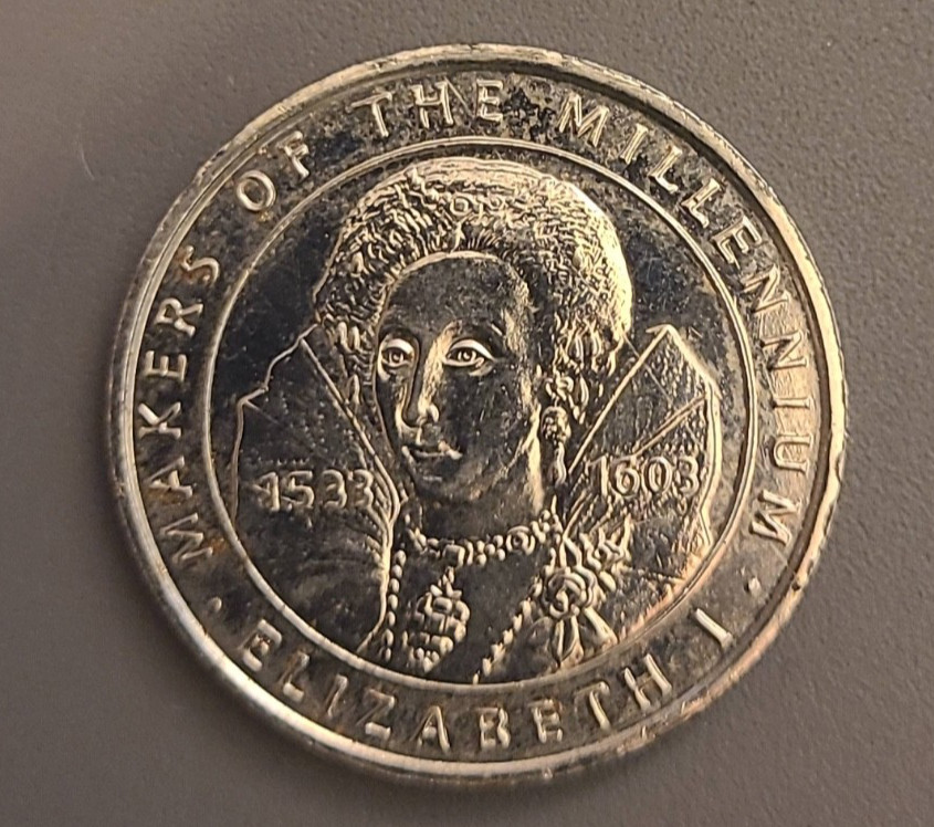 Vintage Makers of the Millennium 2000 Metal Token - Elizabeth I - United Kingdom