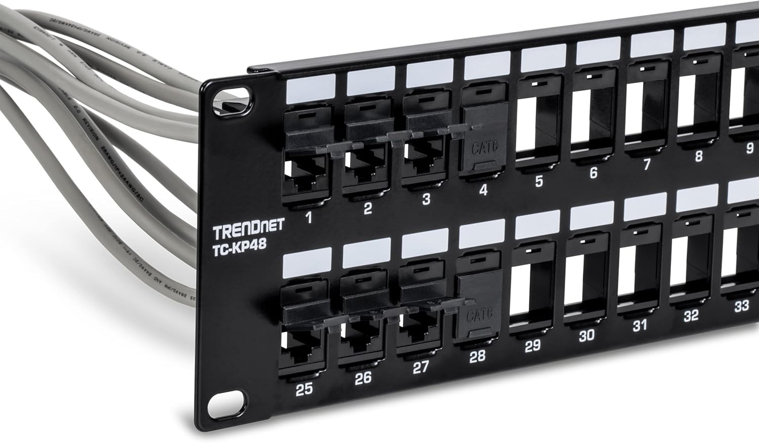 TRENDnet TC-K25C6BK, Cat6 Keystone Jack, Black – 25-Pack