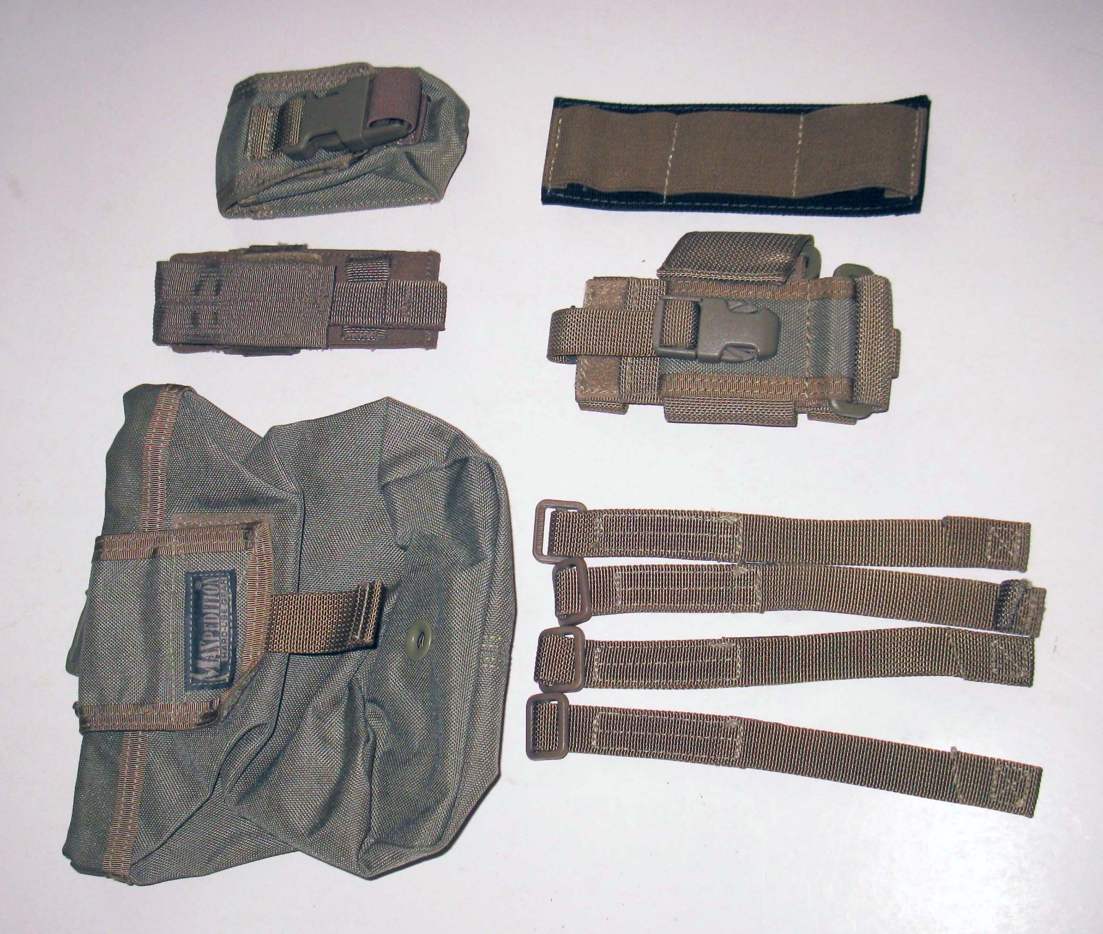 Lot of 4 Maxpedition OD Green Pouches Dump Belt Mag Pouch with 4 Tacties +