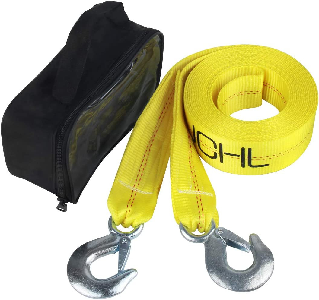 Nylon Tow Strap with Hooks 2”x20’ Car Vehicle Heavy Duty Recovery Rope 20,000 lb
