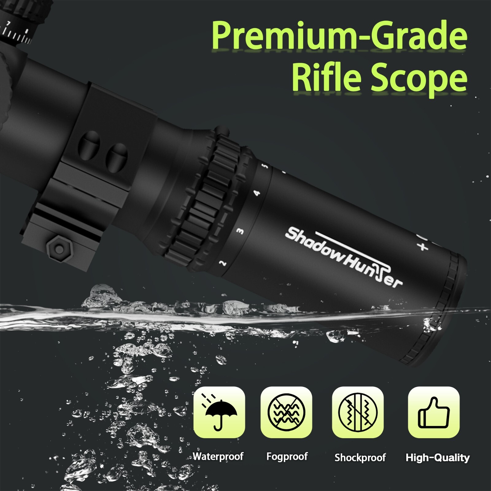 3-9x40 AO Rifle Scope for Hunt, with 30mm Tube, Zero Reset & Parallax Adjustment