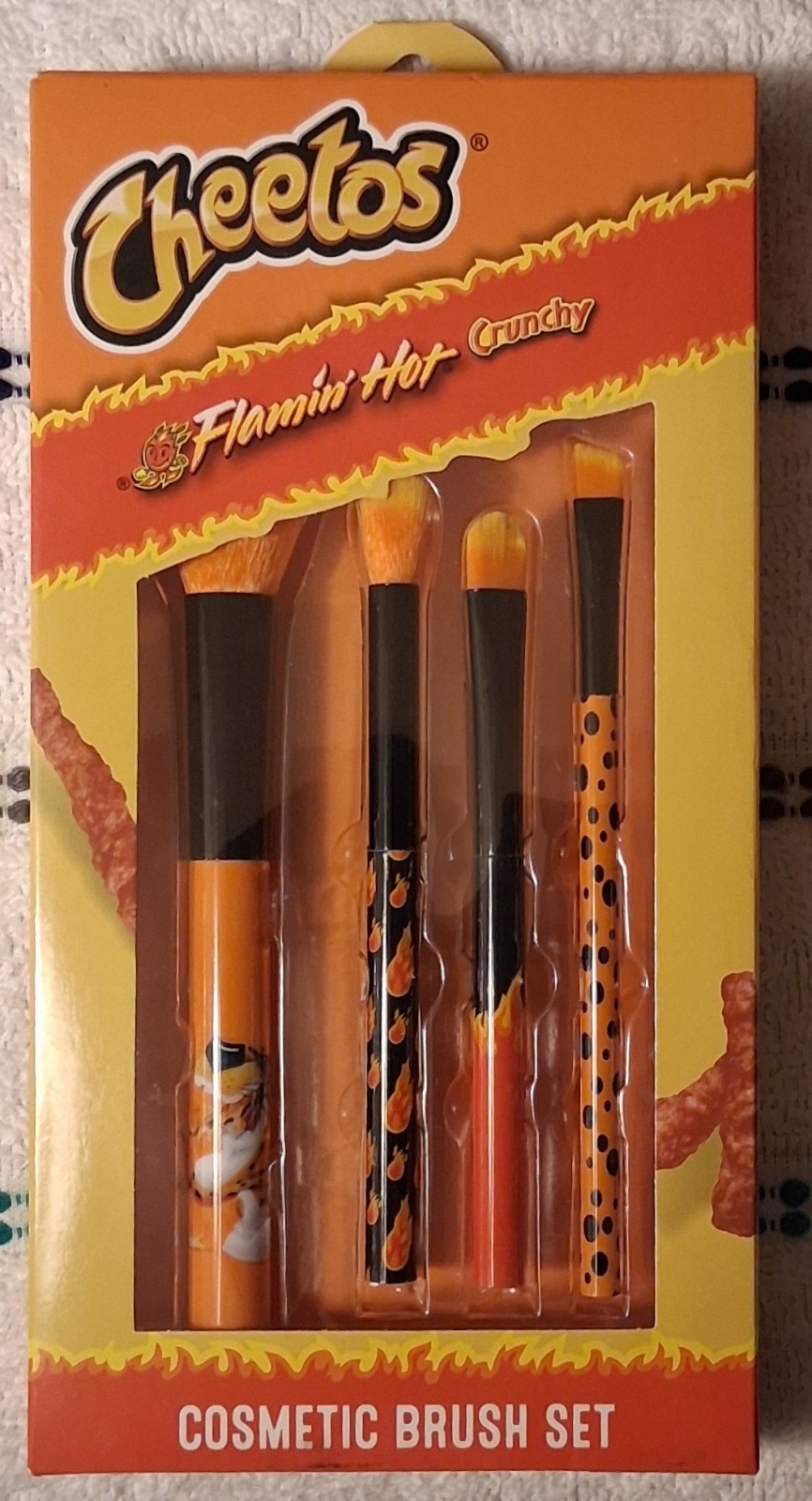 Flamin' Hot Cheetos 4PC Cosmetic Make Up Brush LIMITED EDITION Set