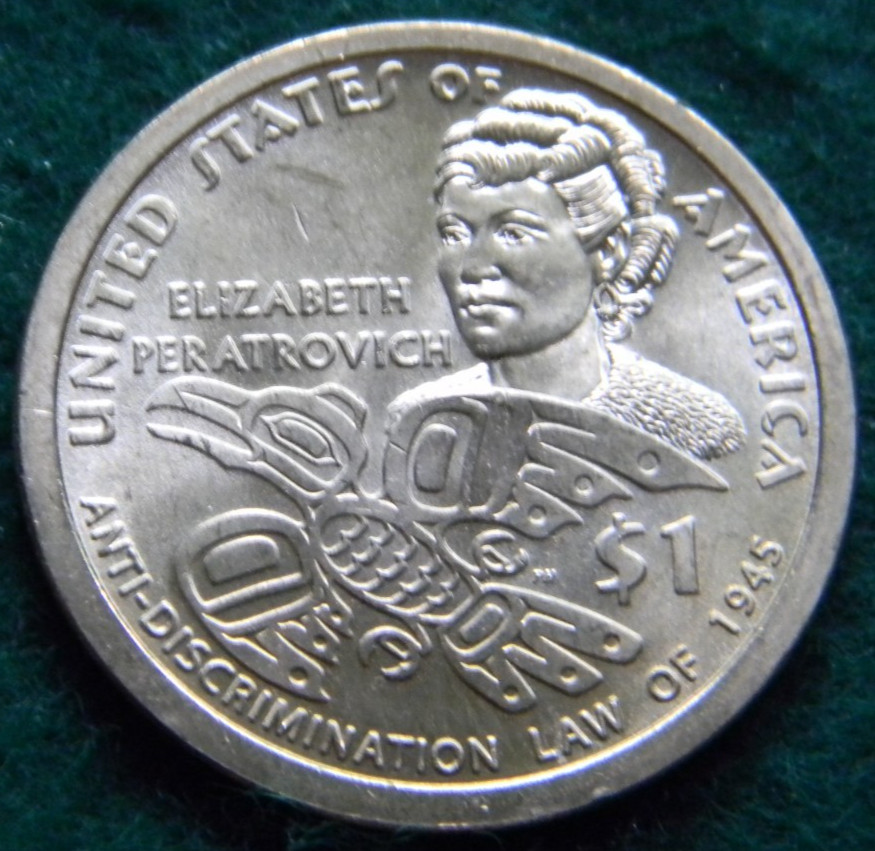 2020-P NATIVE AMERICAN ANTI-DISCRIMINATION LAW OF 1945 U.S. $1 DOLLAR UNC COIN