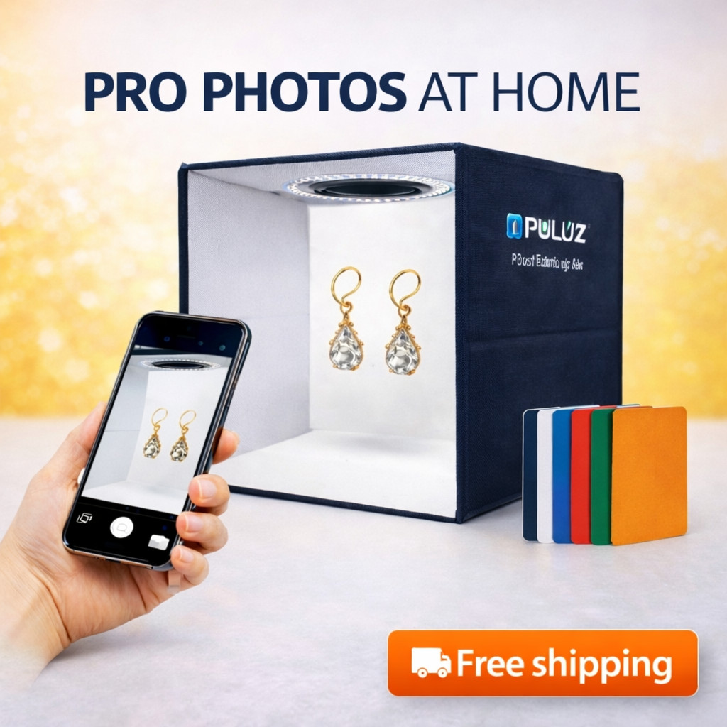 LED Light Box Photo Studio Foldable Ring Light 6 Backdrops Reseller Product Pics