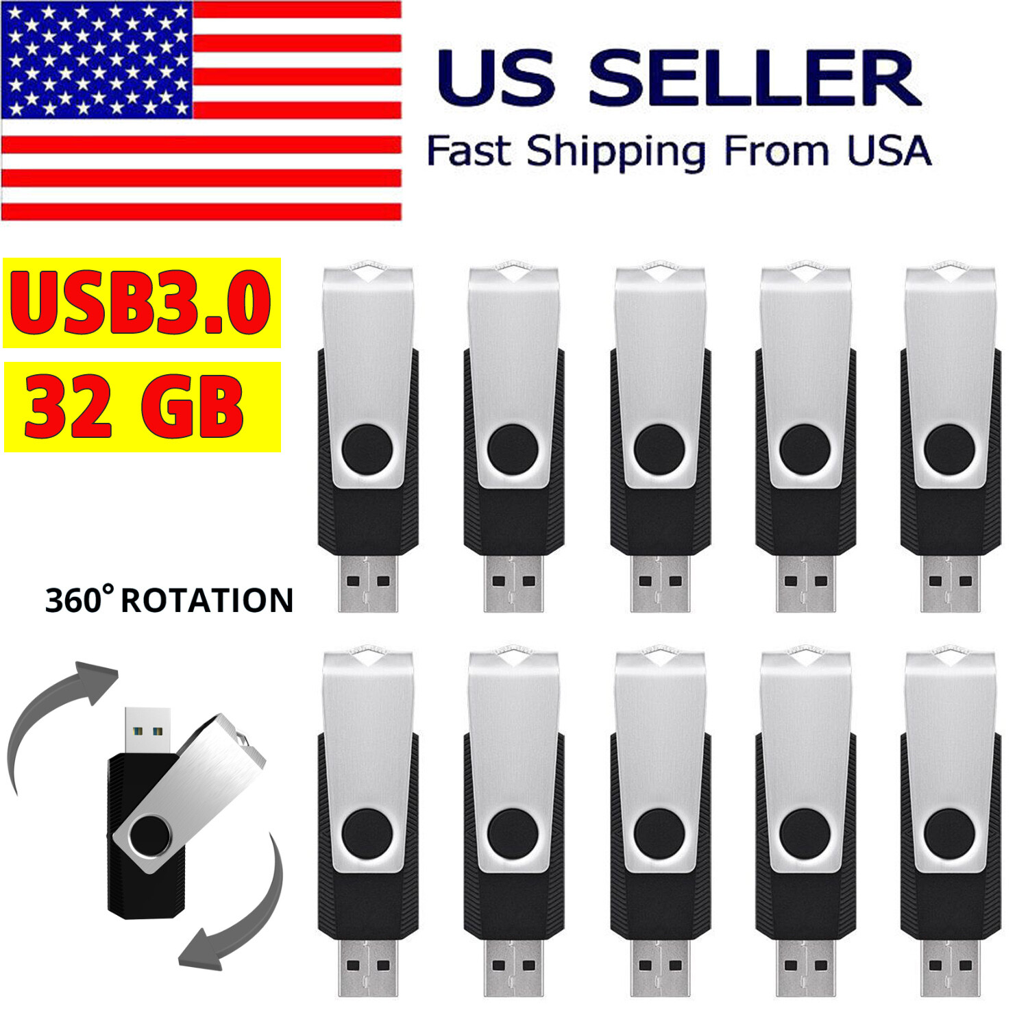 Wholesale 1x 2x 3x 5x 10x 100x 32GB USB 3.0 Flash Drive Pen Drive Memory Sticks