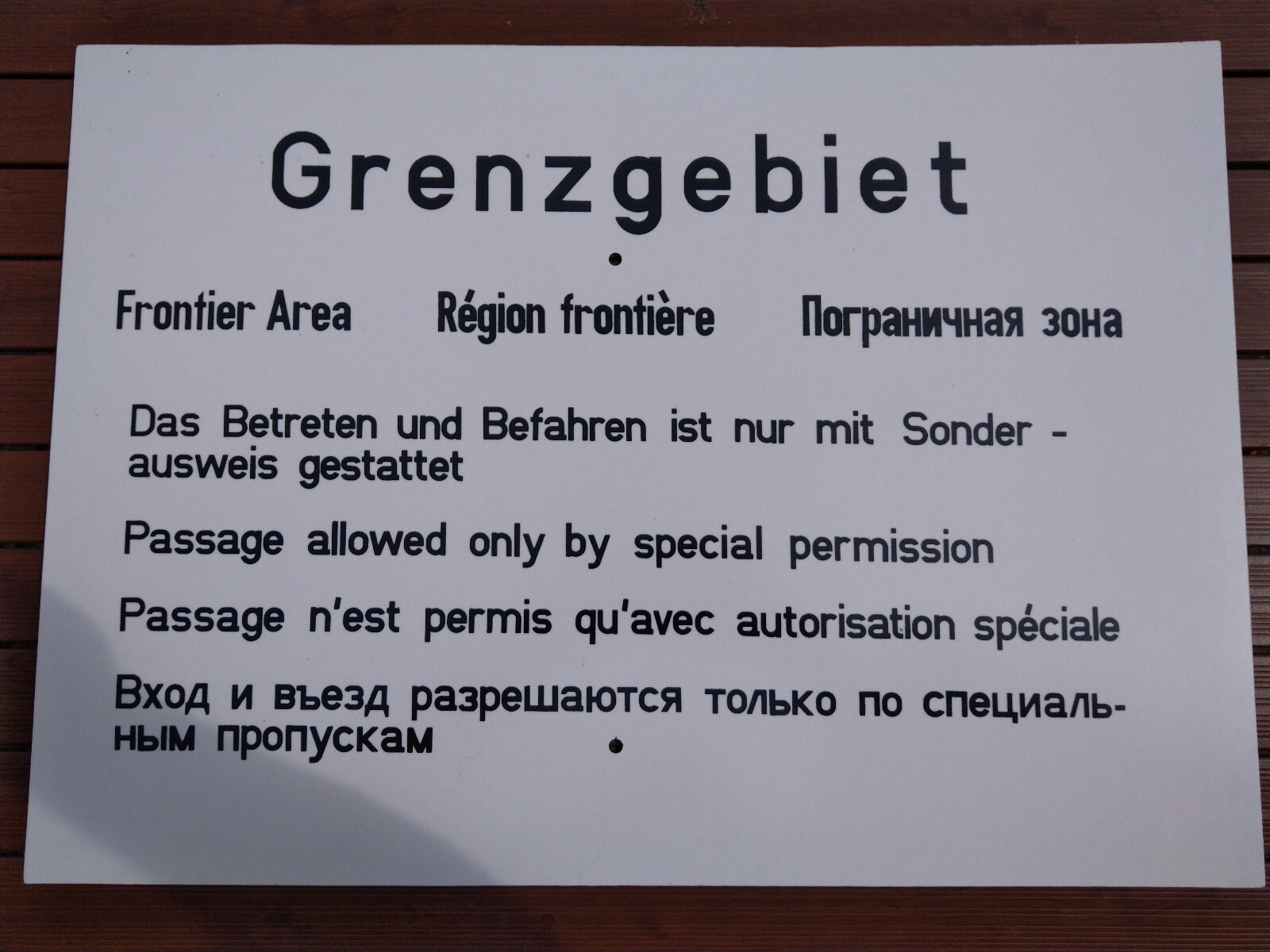 EAST GERMAN/DDR Border Warning sign - Frontier Area