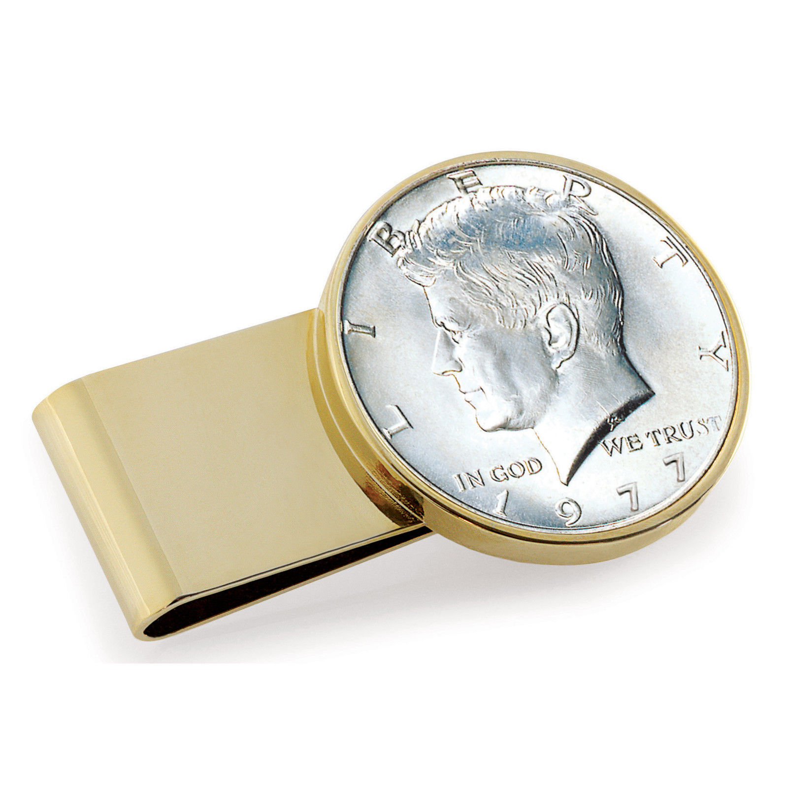 NEW Stainless Steel Goldtone Year to Remember Half Dollar Coin Money Clip 1965