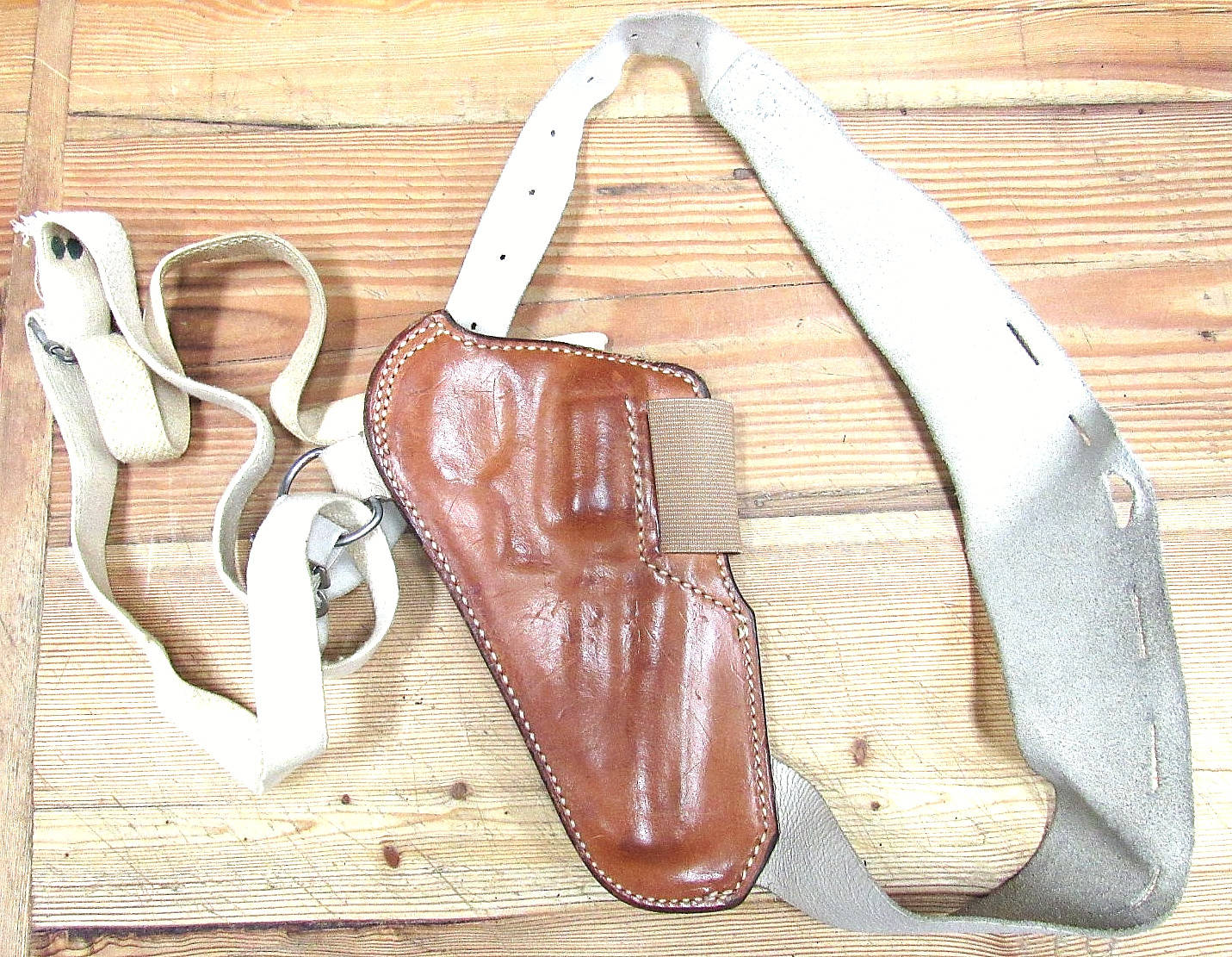 Vintage Safariland 19 S&W LG/FR Leather Shoulder Holster Rig Brown Tan Revolver