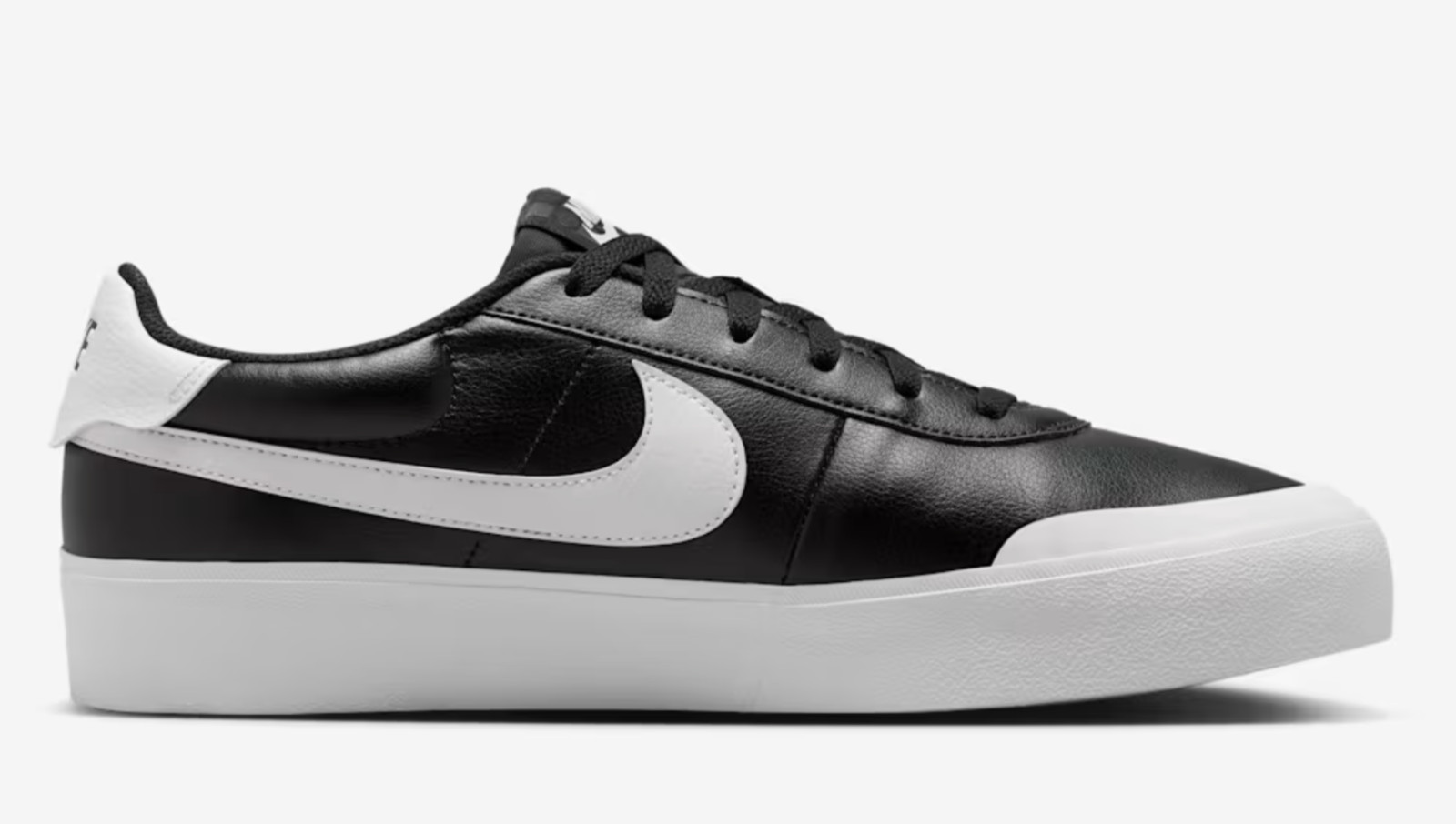 Nike Court Shot Men's Size Black White Leather Shoes FQ8146 002