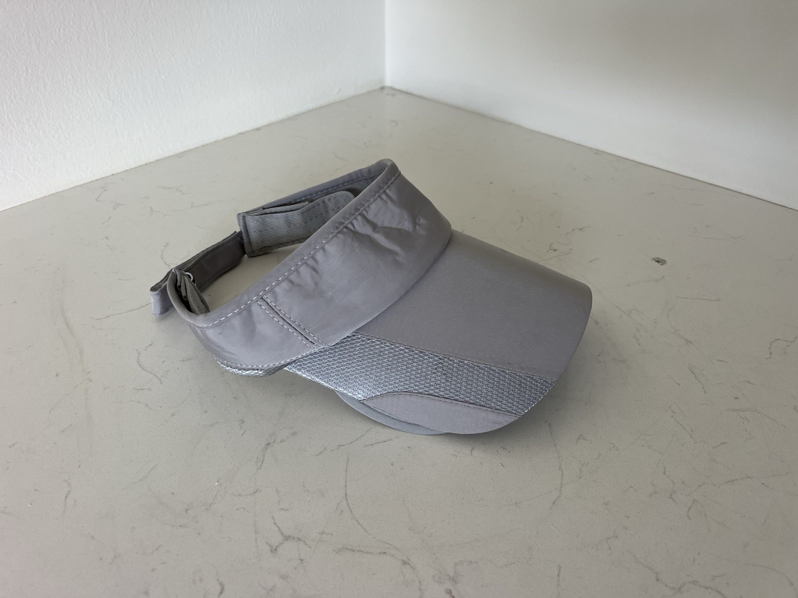 Gray Adjustable Golf Visor Polyester Sport Hat Unisex Solid Logo Summer