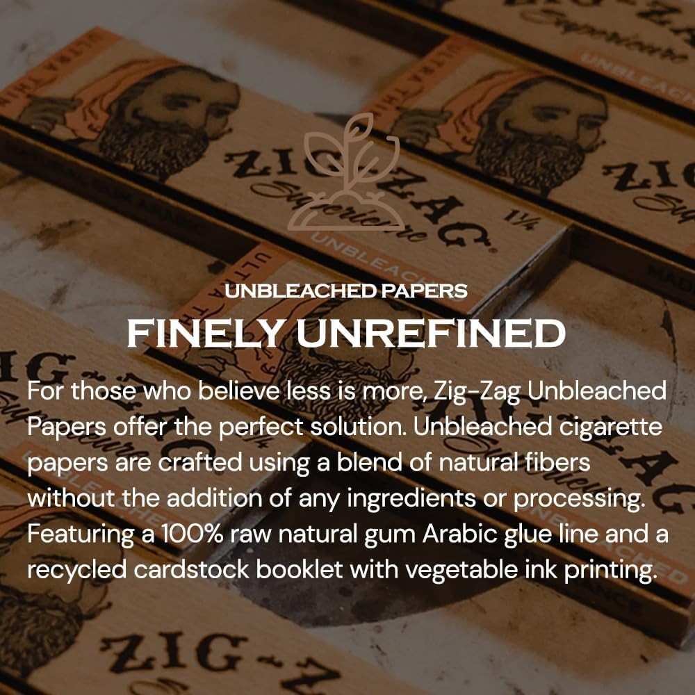Zig Zag 1 1/4" Unbleached Rolling Papers - Promo Display 48 Pack | Value Pack!
