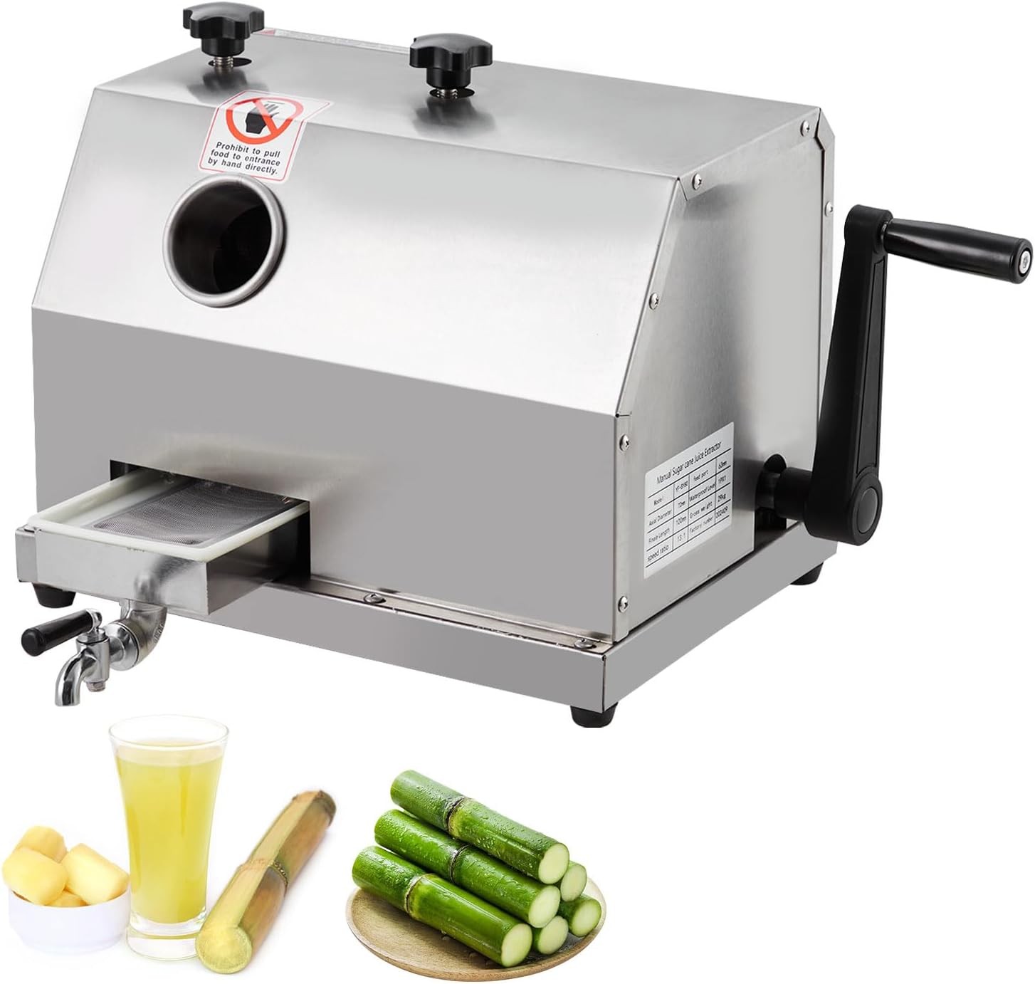 Manual Sugar Cane Juicer Machine Stainless Steel Sugar Cane Juicer Press 110LB/h