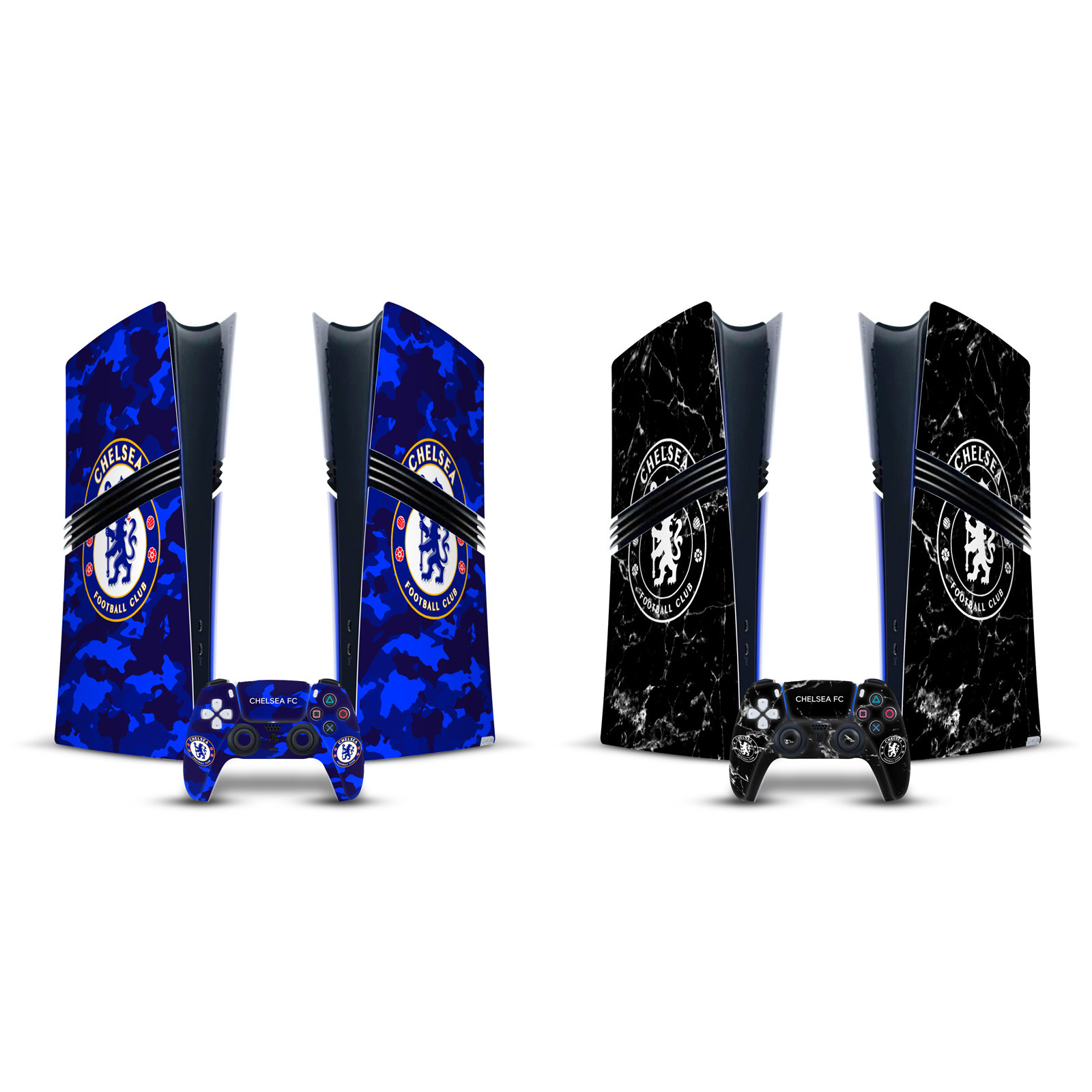 CHELSEA FOOTBALL CLUB MIXED LOGO VINYL SKIN FOR PS5 PRO DIGITAL EDITION BUNDLE