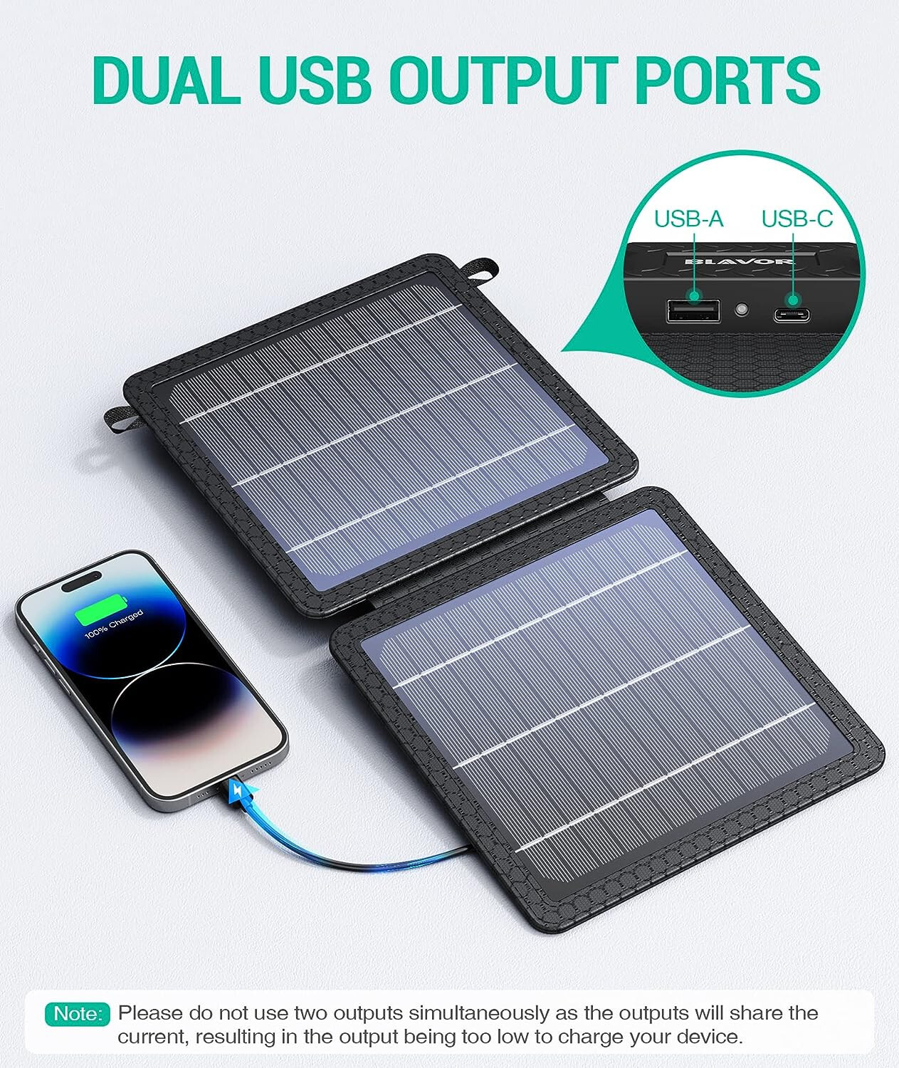 (Open Box) 10W Portable Solar Charger Waterproof Foldable Solar Panel