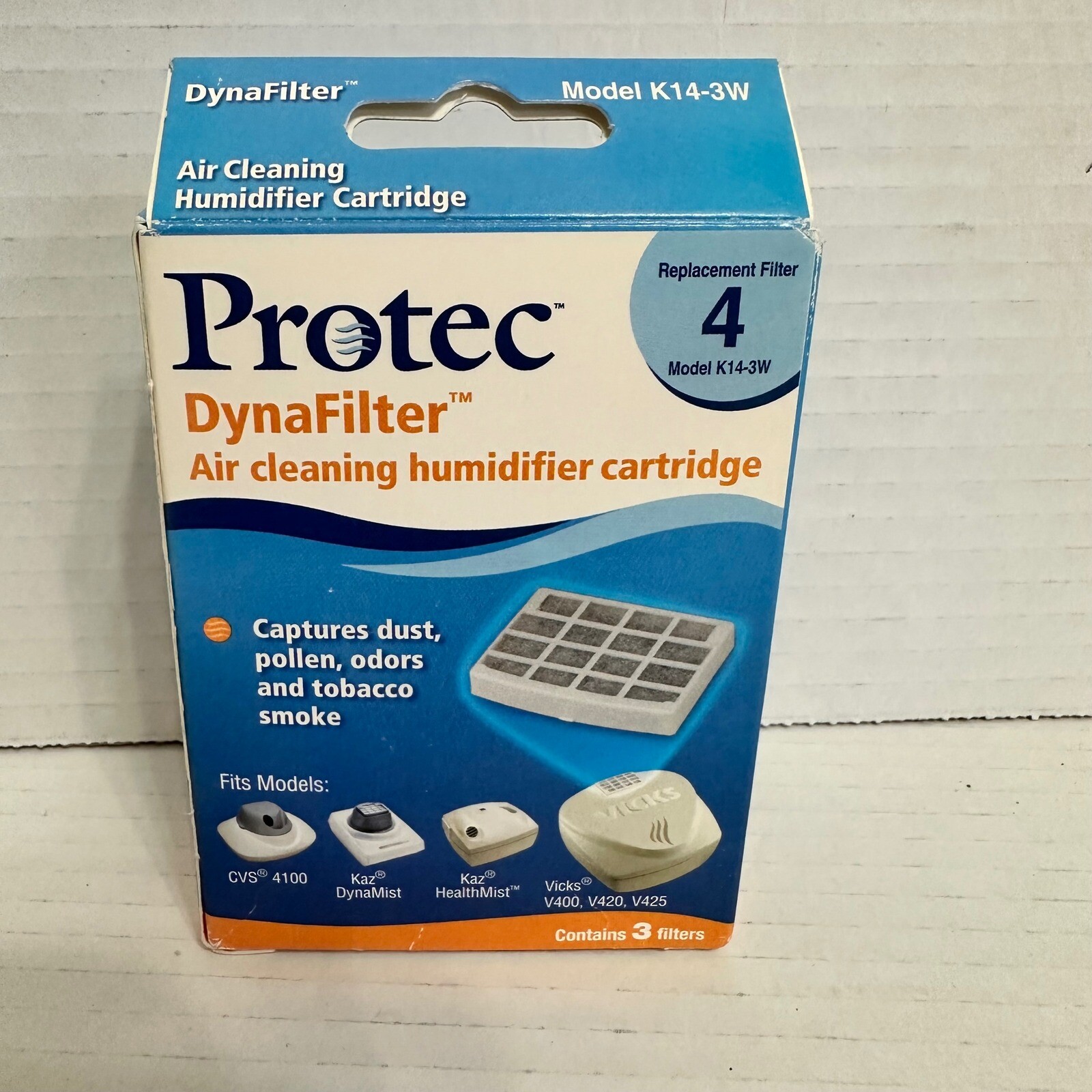 Protec DynaFilter Air Cleaning Humidifier Cartridge Replacement Filter 3 pack